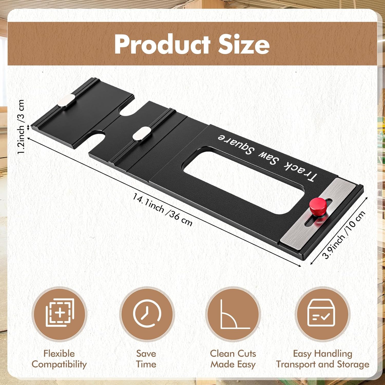 Nuogo Track Saw Guide Track Saw Square Tracks Rail Square Guide 90° Right Angle Cuts From Edge Auto-Align and Fast Adjust for Woodworking and DIY Precision Cutting