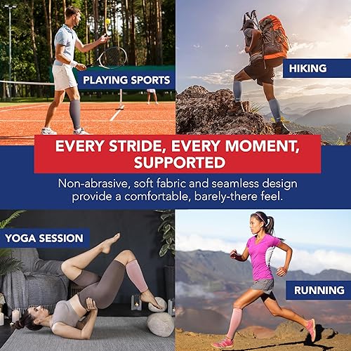 Miniatura 6 de Manga de pantorrilla desarrollada por médicos, manga de compresión médica de piernas para circulación, calcetines de compresión sin pies para