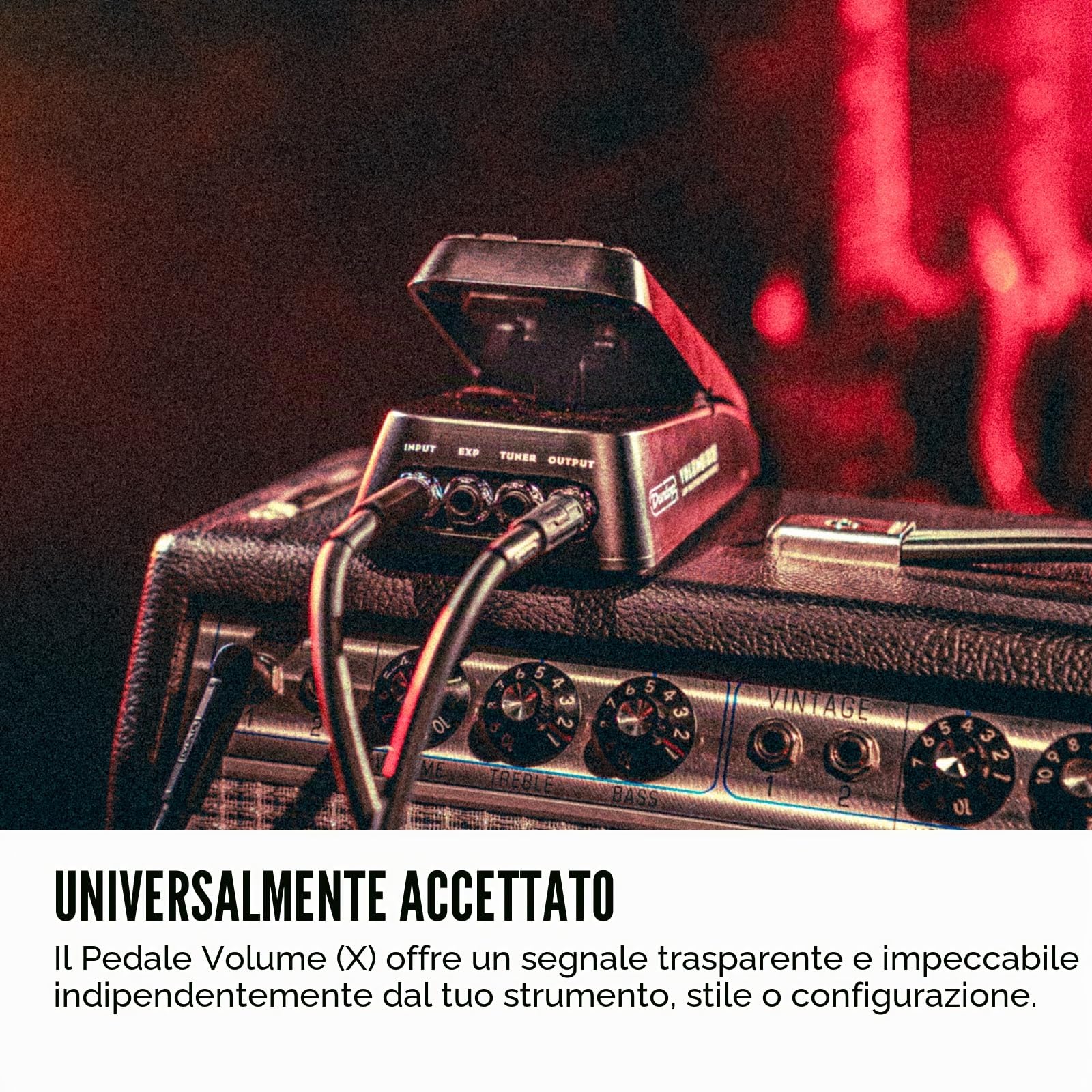 JIM DUNLOP - DVP4 Volume (X) Mini Pedal - Pedale Volume e Expression Ultra Compatto con Chassis in Alluminio, Tensione Rocker Regolabile, Uscita AUX per Accordatore o FX