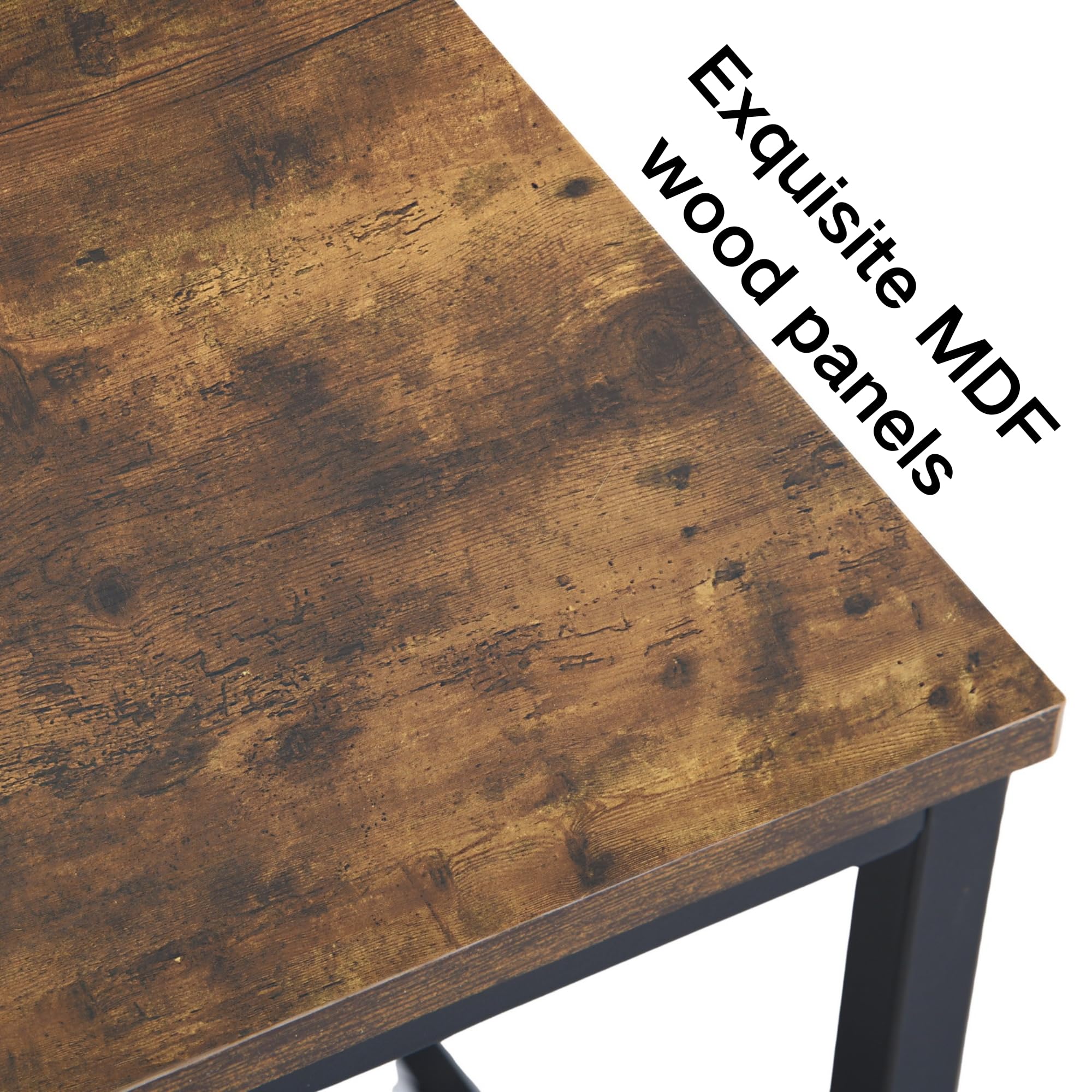 FurnitureR 50CM Hocker Aufbewahrungsbank, Aufbewahrungseinheit mit 3-Regalen und Nivellierfüßen, Hocker Bank mit Vintage MDF, für Wohnzimmer, Schlafzimmer, Flur, Küche, Esszimmer, Braun,50x28x48CM
