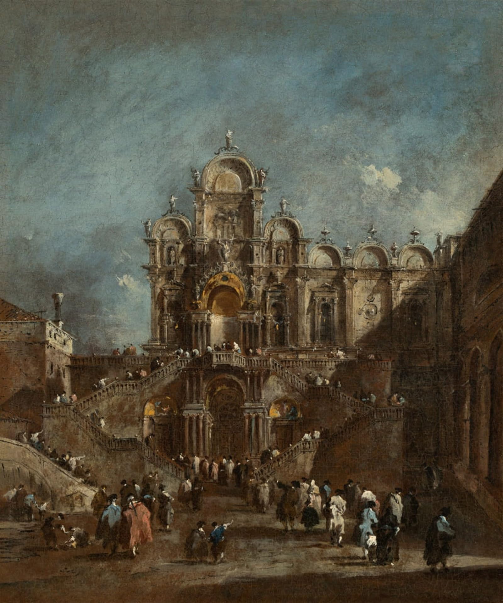 SERENDIPITP Retro Picture Poster Wall Art Pictures Painting Temporary Tribune in the Campo San Zanipolo by Francesco Guardi Wall Art Canvas Print for Wall Decor 60x90cm