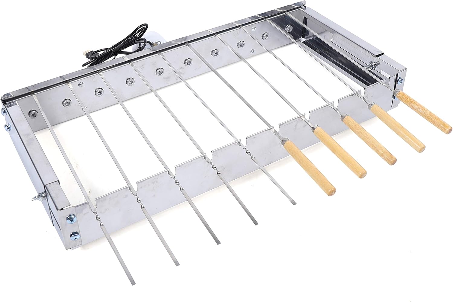 DOONARCES 10 Skewers Auto Rotating Grill Rack Stainless
