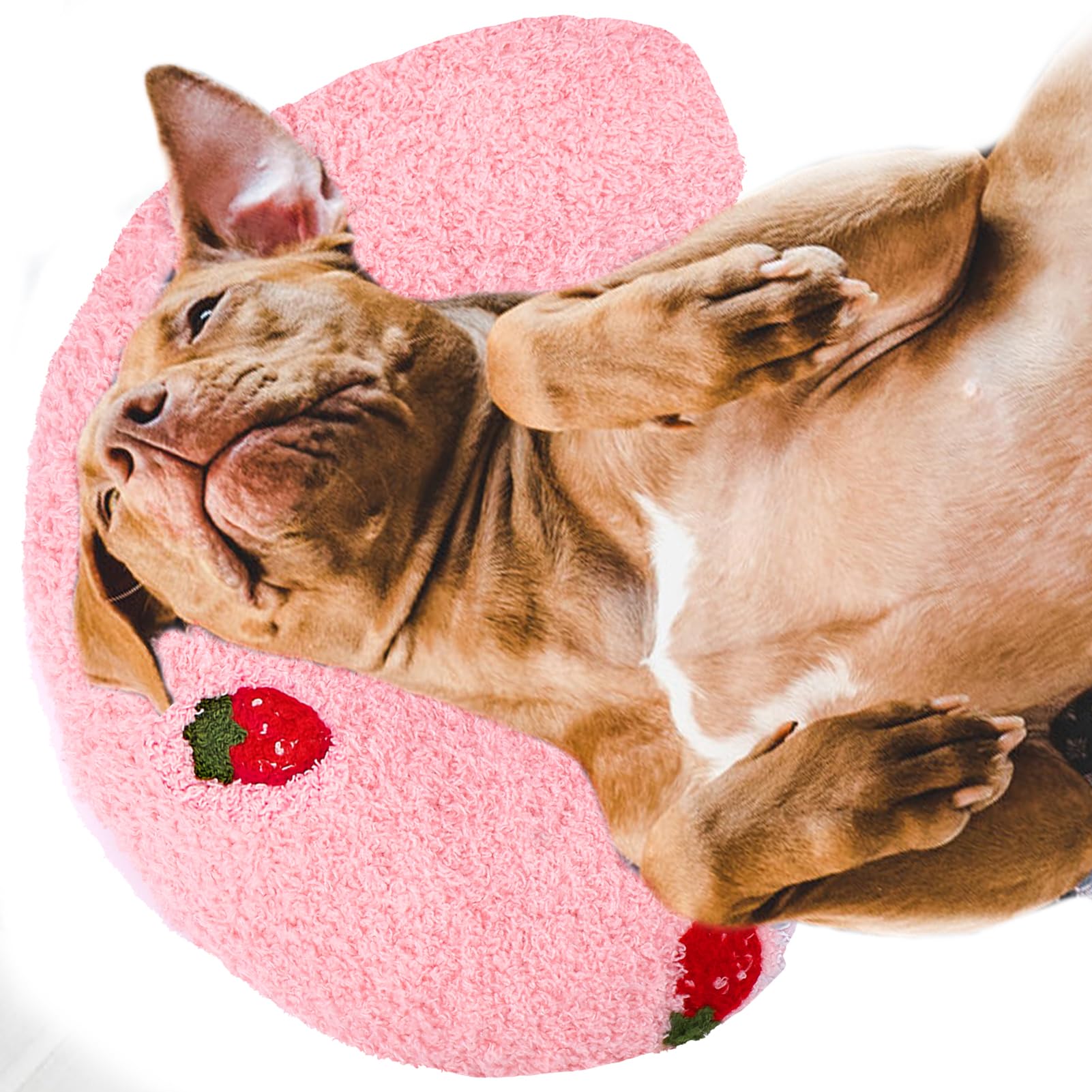 BABORUI Large Dog Calming Pillow for Dogs, U Shaped Dog Neck Pillow for Joint Relief Sleeping Improve, Machine Washable Pet Pillow for Dogs & Cats(