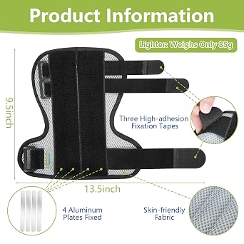 Trigger Finger Splint,For Supporting the Middle, Index, Little or Ring Finger,Treating Hand Fractures, Arthritis, Mallet Finger or Metacarpal Fractures,Adjustable Hand and Wrist Supports, Black ,L