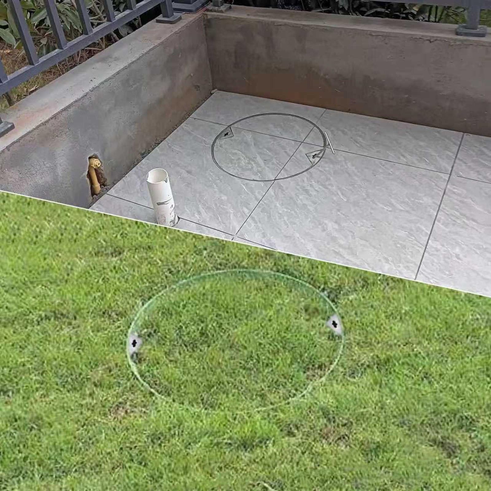Cubierta de boca redonda resistente, tapa de inspección oculta reforzada para uso residencial y comercial, cubierta de acceso duradera al aire libre
