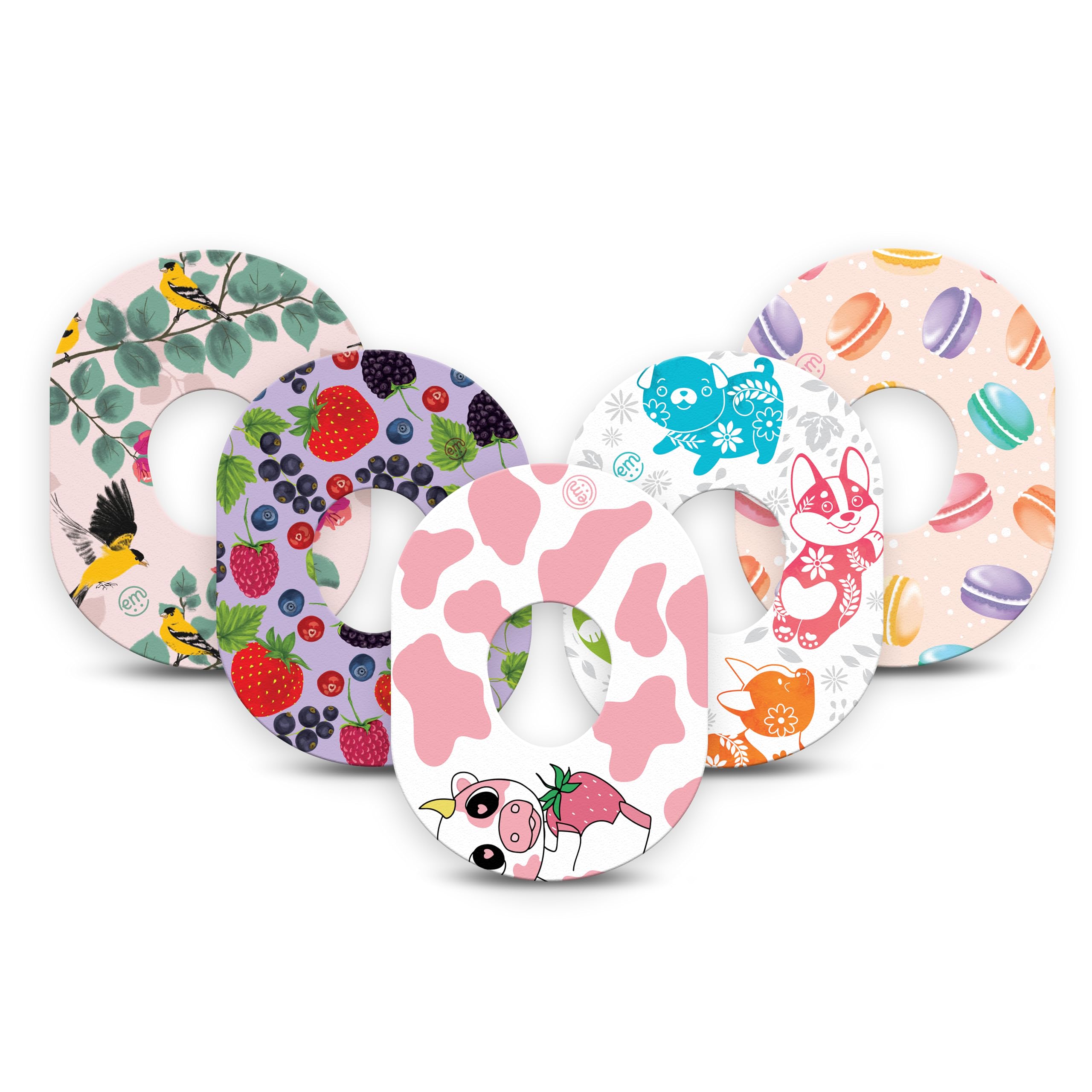 ExpressionMed - Adhesive Patch for Dexcom G7 and Stelo (5-Pack) - Made in The USA, Waterproof, Split Backing, CGM Tape (Sweeties Variety Pack)