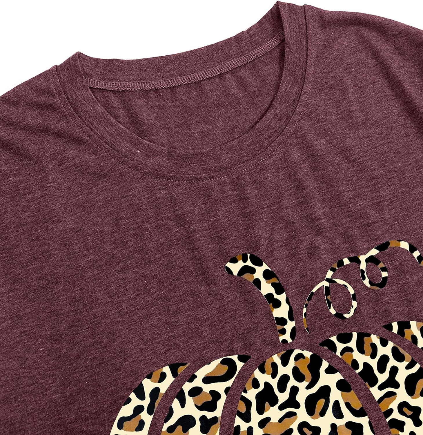 Halloween Pumpkin Shirt Women Leopard Graphic Tees Casual Fall Tops