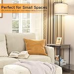 OUTON Floor Lamp with Table & Drawer, Type C Charging Port, AC Outlet, End Table with Lamp Attached for Bedroom Dimmable&4-Color Temperature, Modern Shelves Side Table for Living Room, Office,Grey