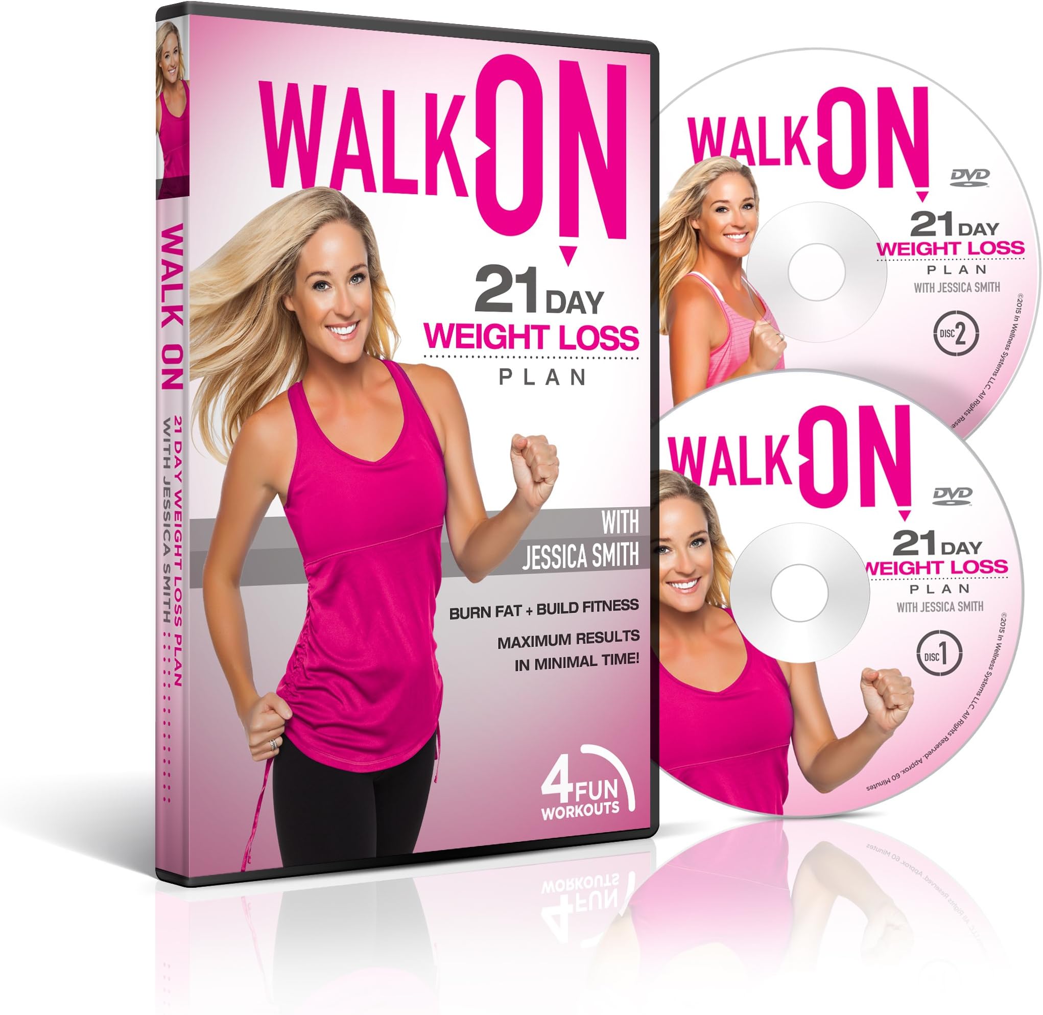 Walk On: 21 Day Weight Loss Plan 2 Disc Set DVD with Jessica Smith