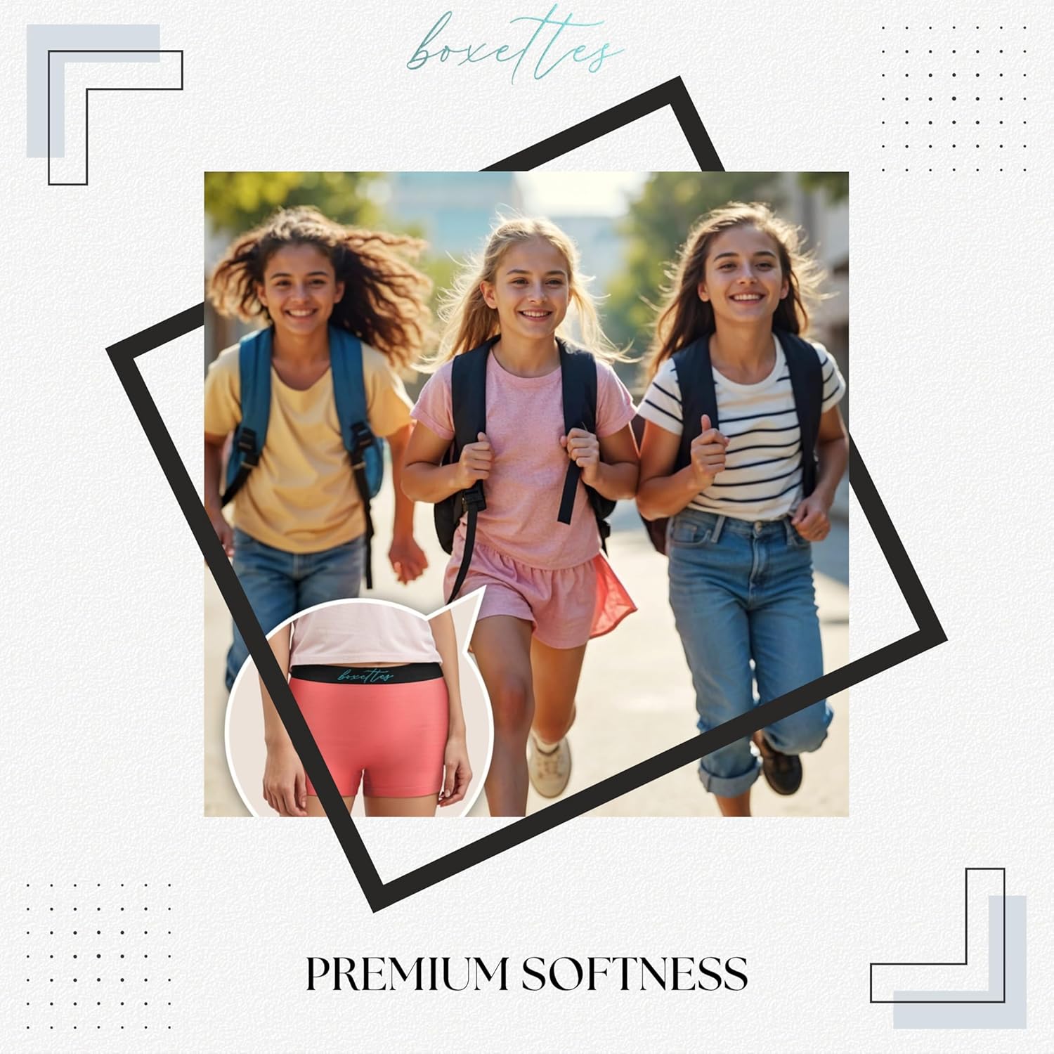 Girls Boxer Briefs (5-Pack Cotton, Modal or Nylon Mesh) Super soft. Full-coverage. Sensory-friendly. Feminine Lining. Tagless - Image 7