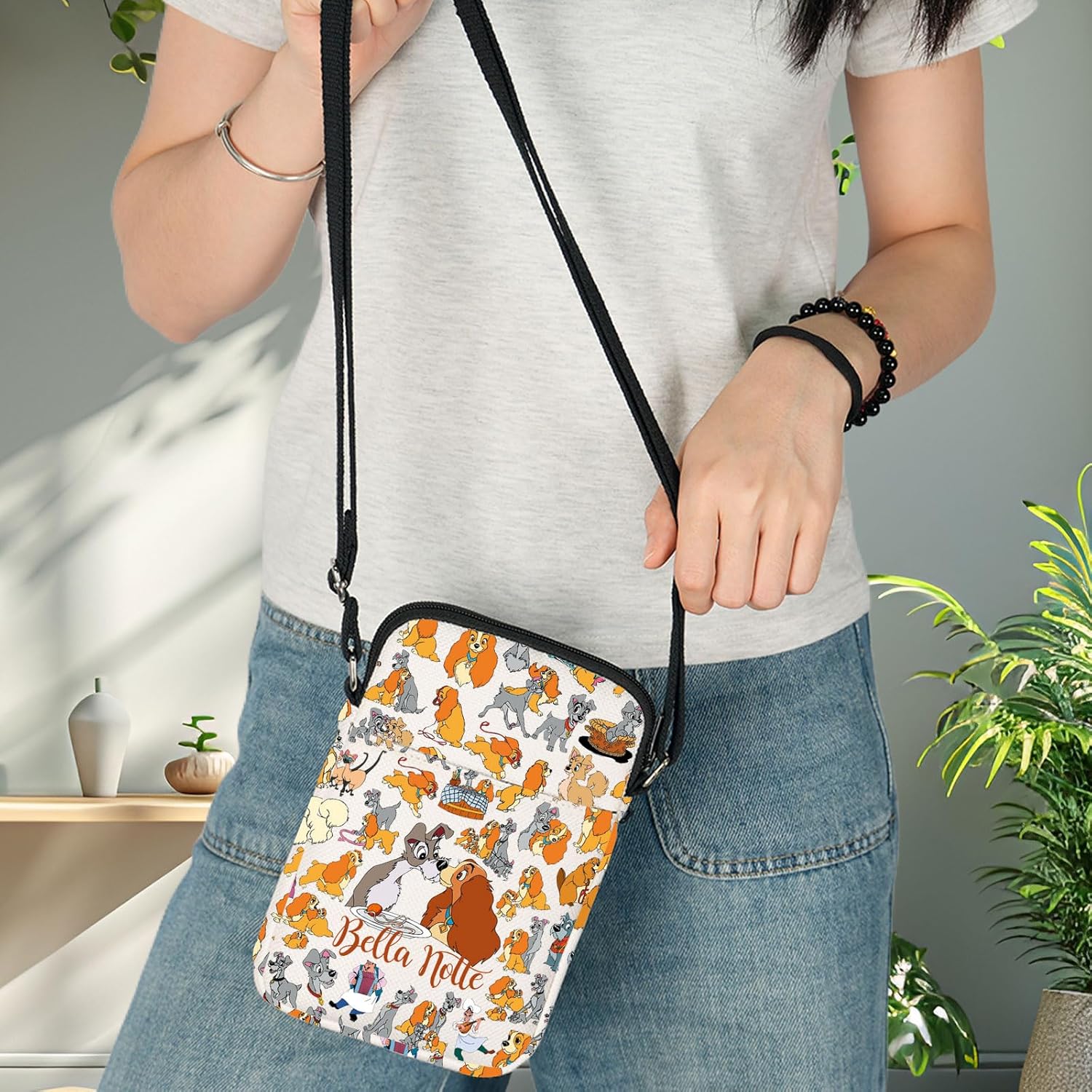 BWWKTOP Lady Dog Crossbody Bag Tramp Fans Gift Bella Notte Shoulder Bag Lady & Tramp Merchandise (Bella Notte -Xk B) - Image 4