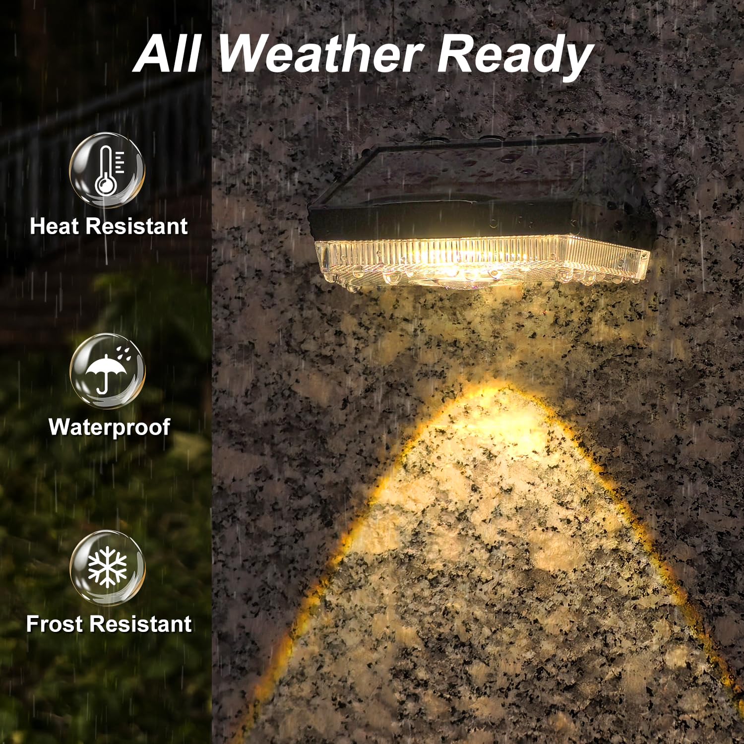 ELLASAY Aplique Solar Exterior Jardín,10 Color modos de RGB LED Luz Solar Exterior,IP65 Impermeable Lámparas Solares,Luces parad valla terraza Patio (4 Pack)