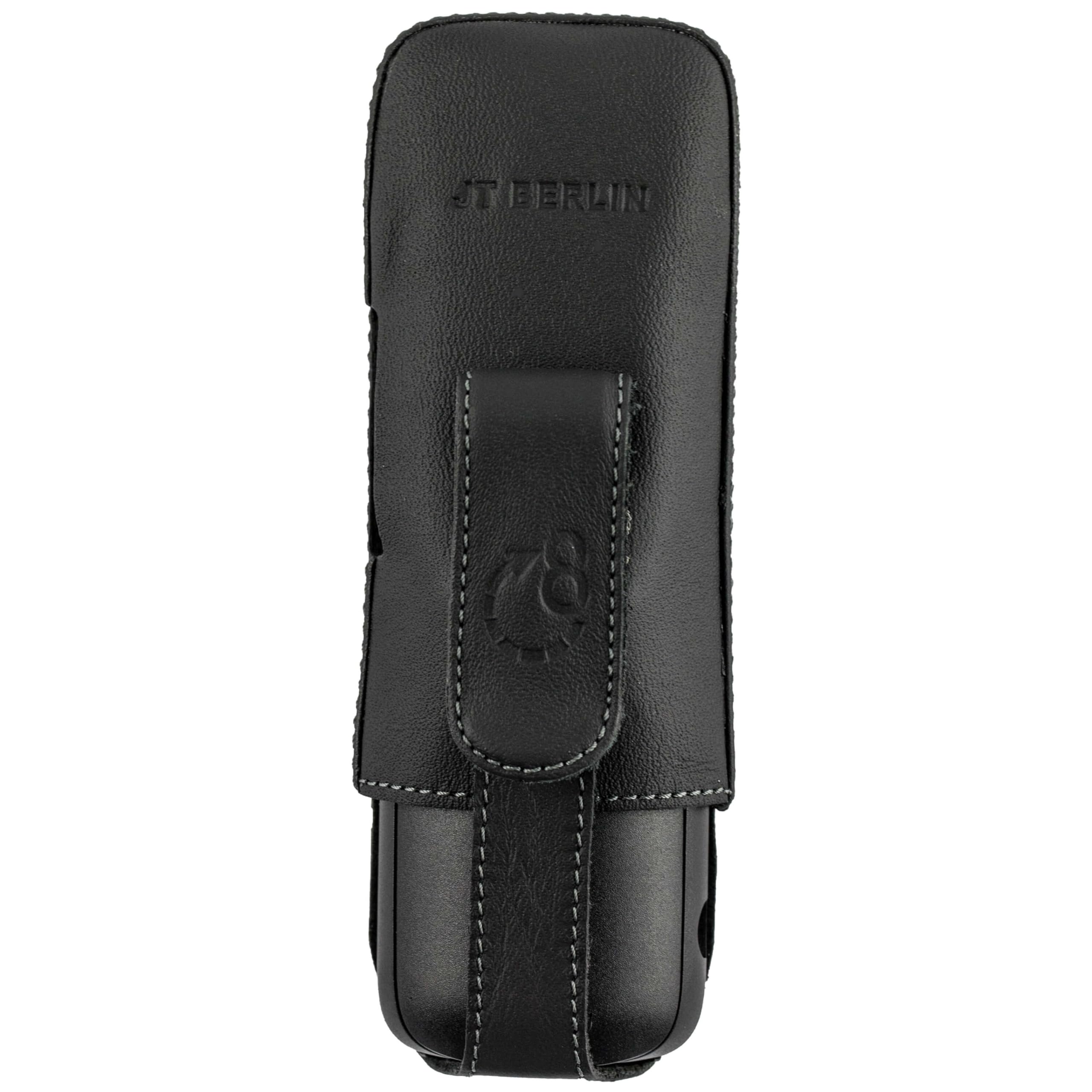 JT Berlin Turnline Schutzhülle für das Gigaset S650/S700/S700H Pro/S850/S850H/Premium 100HX - schwarz [Echtleder | 8-Stufen Gürtel-Drehclip | Handmade in Europe | Smarte Folie]