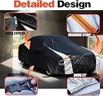 350Z Car Cover 100% Waterproof All Weather, Gift with Towel, 10 Layers Car Covers Custom Fit 2009-2025 350Z/370Z, Full Exterior Cover Rain Sun UV Protection with Door Zipper.