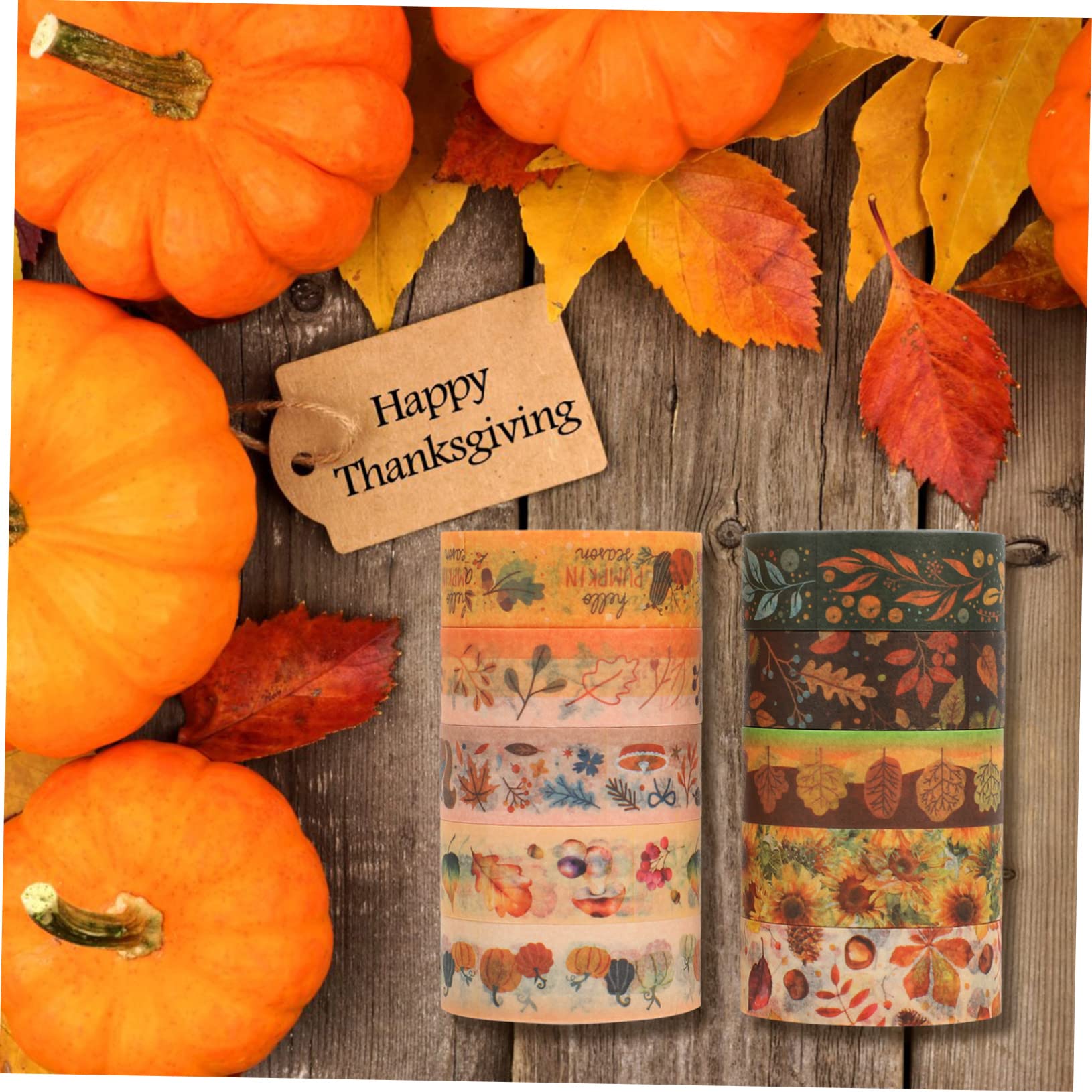 TEHAUX 50rollen Teiliges Washi Tape Mit Herbstmotiven Dekorative Klebebänder Für Scrapbooking Und Journale Zu Thanksgiving Mit Ahornblättern Kürbissen Und Sonnenblumen