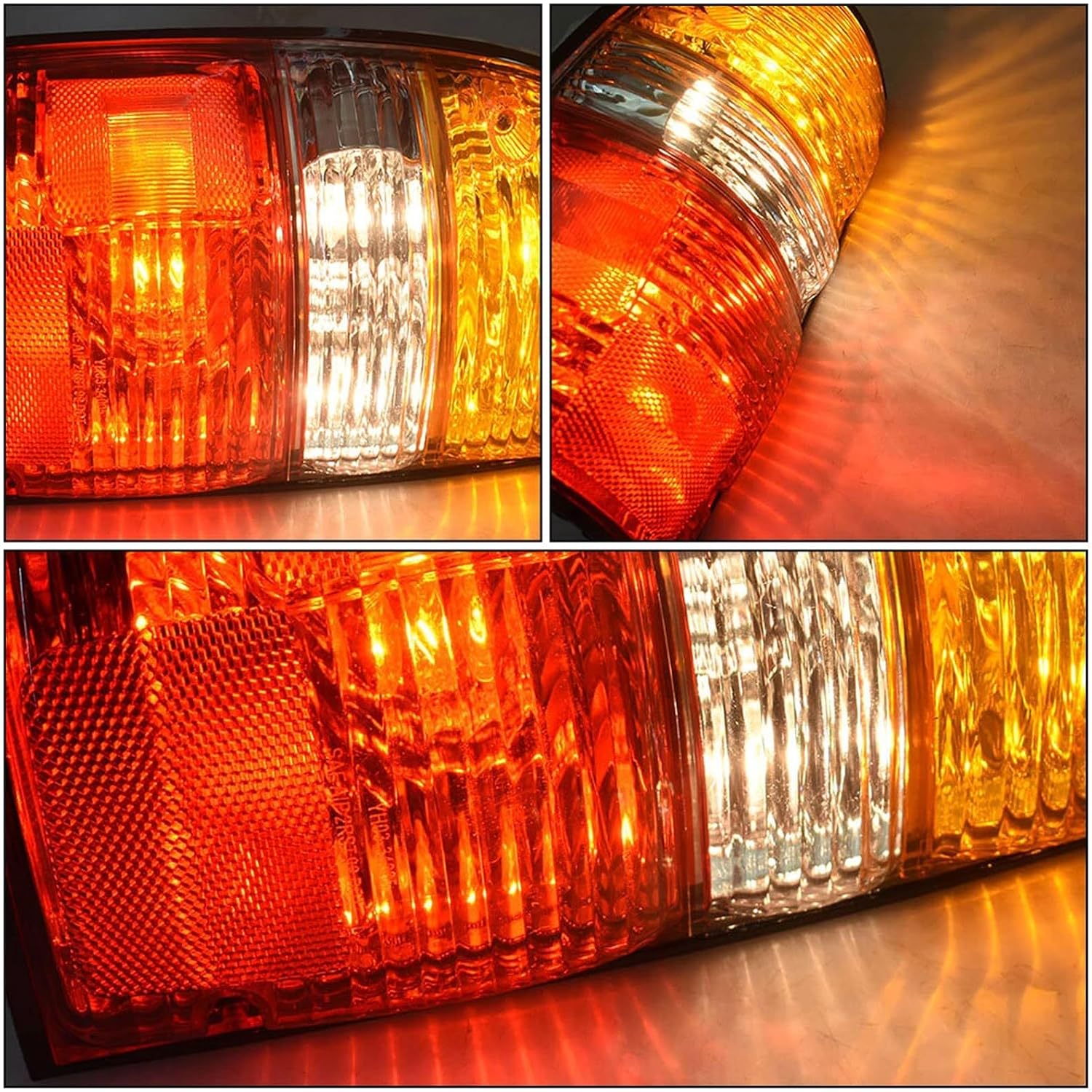 Headlights and Tail Lights Assembly Combo Kits for 2001-2004 Toyota Tacoma Replacement Head/Red Taillights Rear Brake Lamps with Corner Parking Turn Signal Lamps and Bumper Lights Assembly