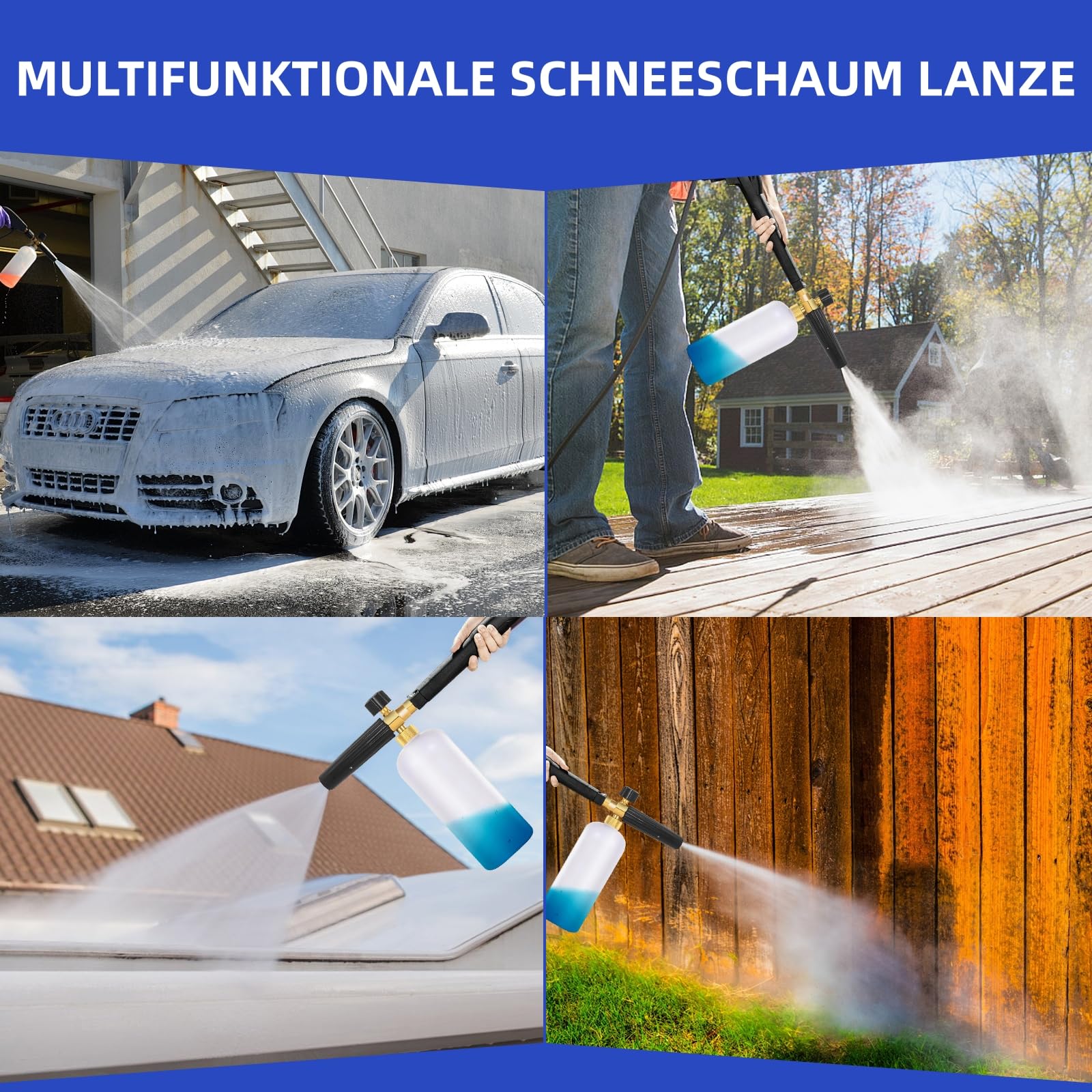 Stone Banks schaumlanze für Lavor/Parkside/Spear and Jackson hochdruckreiniger, Einstellbare schaumkanone/Schaumdüse/Pianka lanca/piankowa lanca 1L