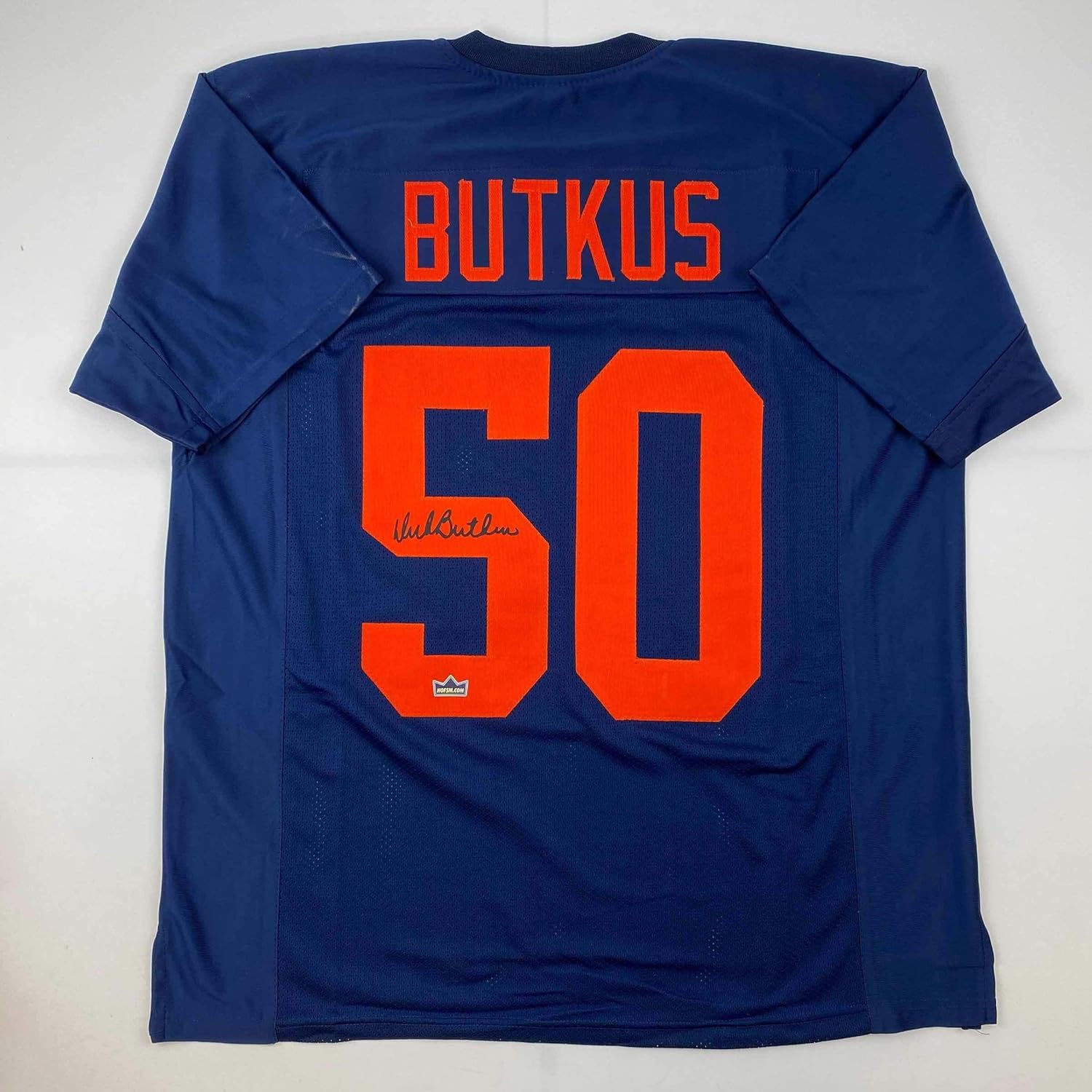 Facsimile Autographed Dick Butkus Illinois Blue Reprint Laser Auto College Football Jersey Size Men's XL