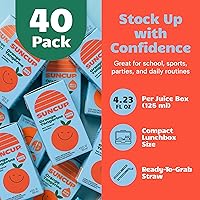 Vista 6 de SunCup Juice - Orange Tangerine (paquete de 40) Caja de jugo de 4.23 onzas con pajita 100% mezcla de naranja y mandarina para niños, paquete a