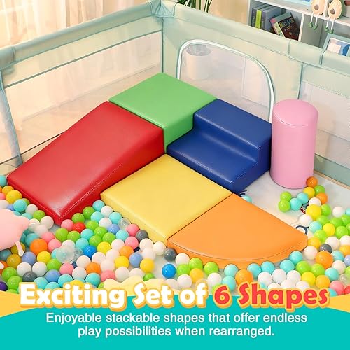 Miniatura 7 de Juego de 6 piezas de bloques de escalada de espuma para bebés para niños pequeños – Juguetes de escalada para bebés para niños pequeños – Escalada
