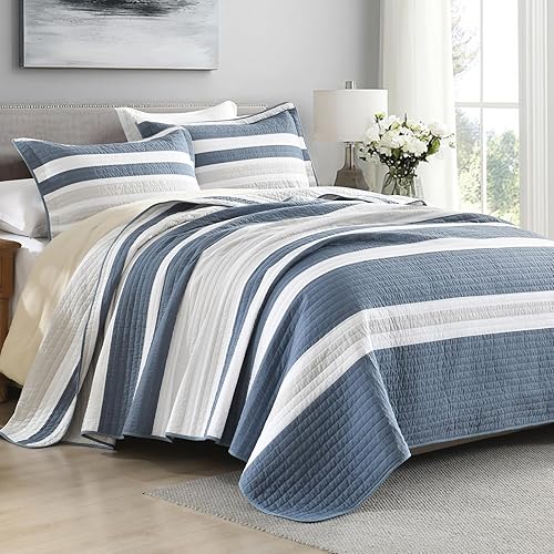 Vista 11 de PERHOM Edredón tamaño Queen – Juego de edredón Queen 100% algodón de fibra larga, colcha floral, juego de ropa de cama, colcha reversible ligera