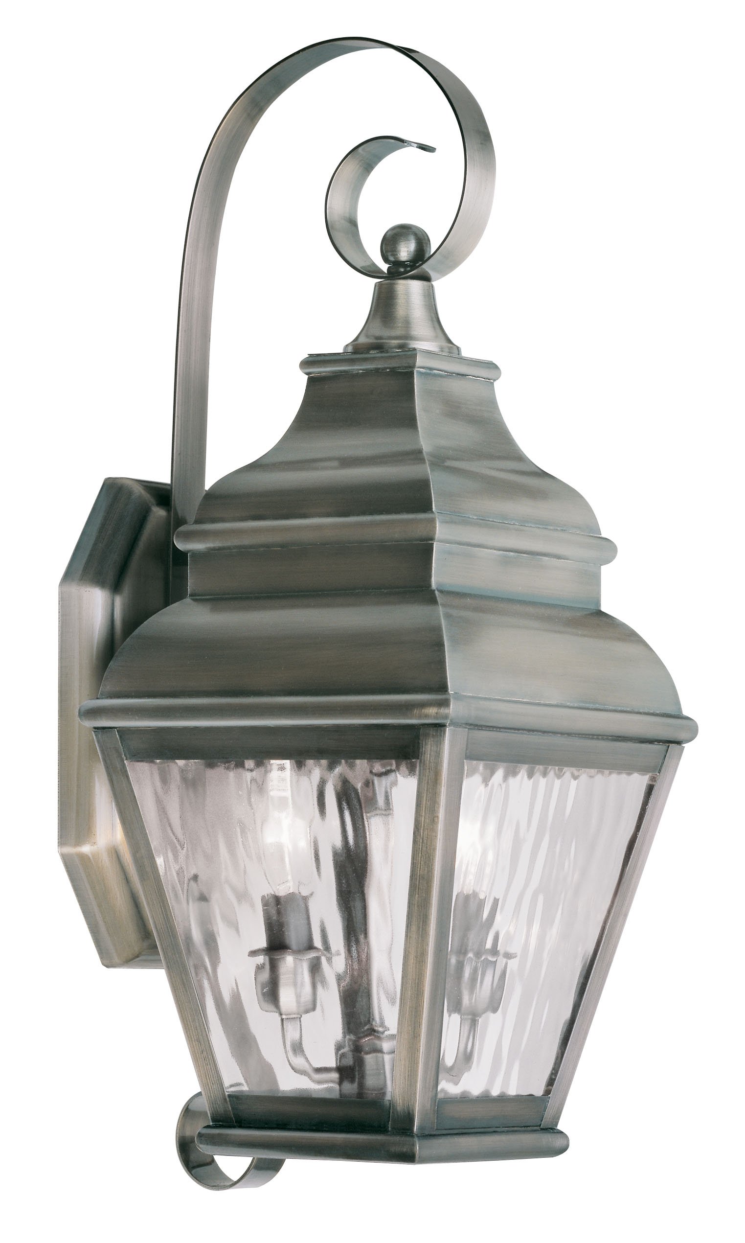Livex Lighting 2602-29 Exeter 2-Light Outdoor Wall Lantern, Vintage Pewter