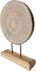 Escultura de mesa de madera tallada a mano grabada, estatua para hogar, decoración para sala de estar, dormitorio, oficina, escritorio, gabinetes, estante (blanco natural) 3