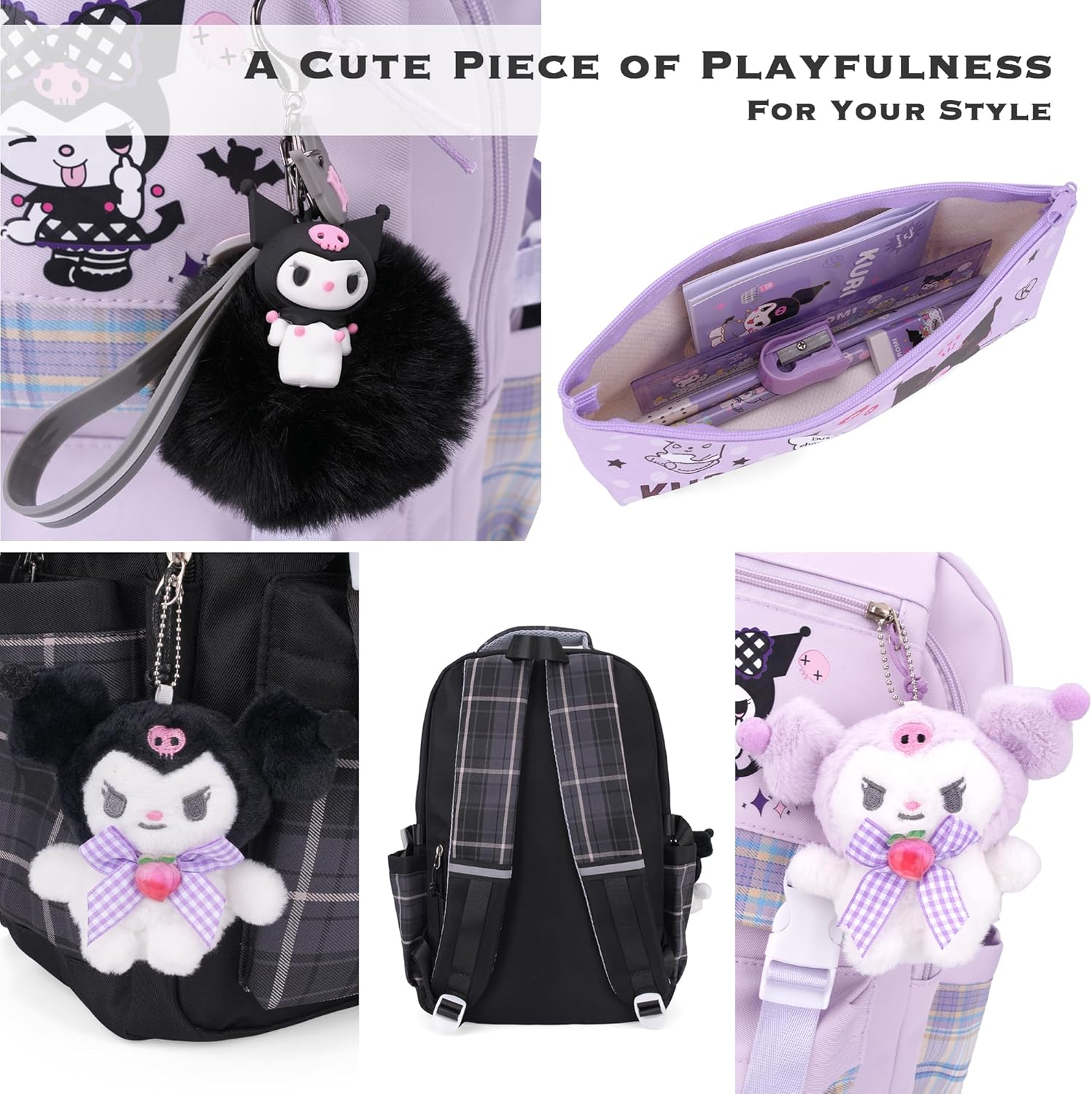 Juju Purple Kawaii Backpack - Cute Kawaii Stuff Mochila Kawaii - Cute Backpacks For Girls - Backpacks For School Girls - Cute Backpack For School (Pur) - Image 4