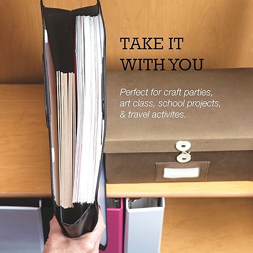 Miniatura 4 de Samsill 12x12 Paper and Scrapbook Storage Organizer, Transparent, Expandable, Hook and Loop Closures, Padded Handle, Holds Scrapbook and Craft