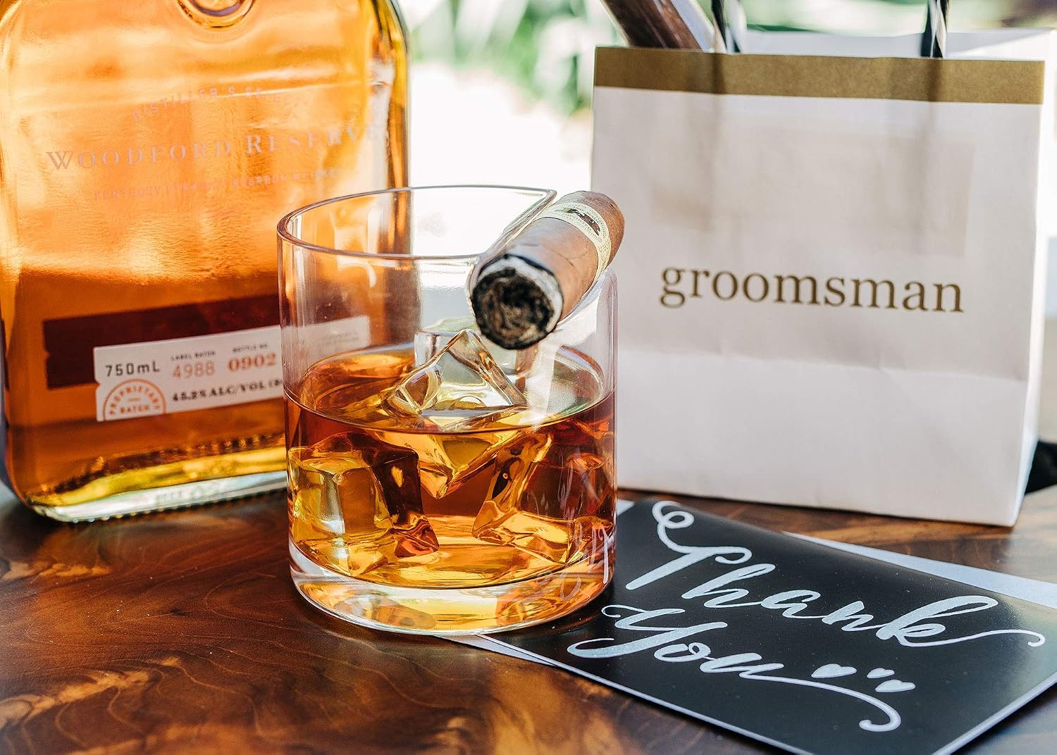 Premium Whiskey Glass and Cigar Holder - Dual-Purpose Cigar Rest. Old Fashioned Cigar Whiskey Glass with Cigar Holder, Whisky Gift for Men, Father, Boyfriend, Husband image 5