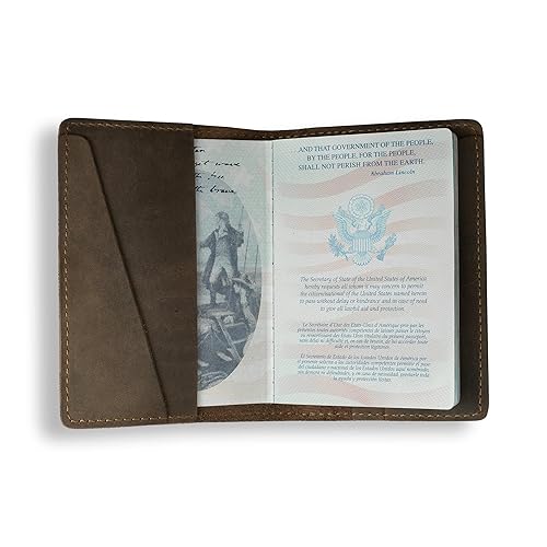 PEGAI Personalized Leather Passport Case  DeKalb (Chestnut)