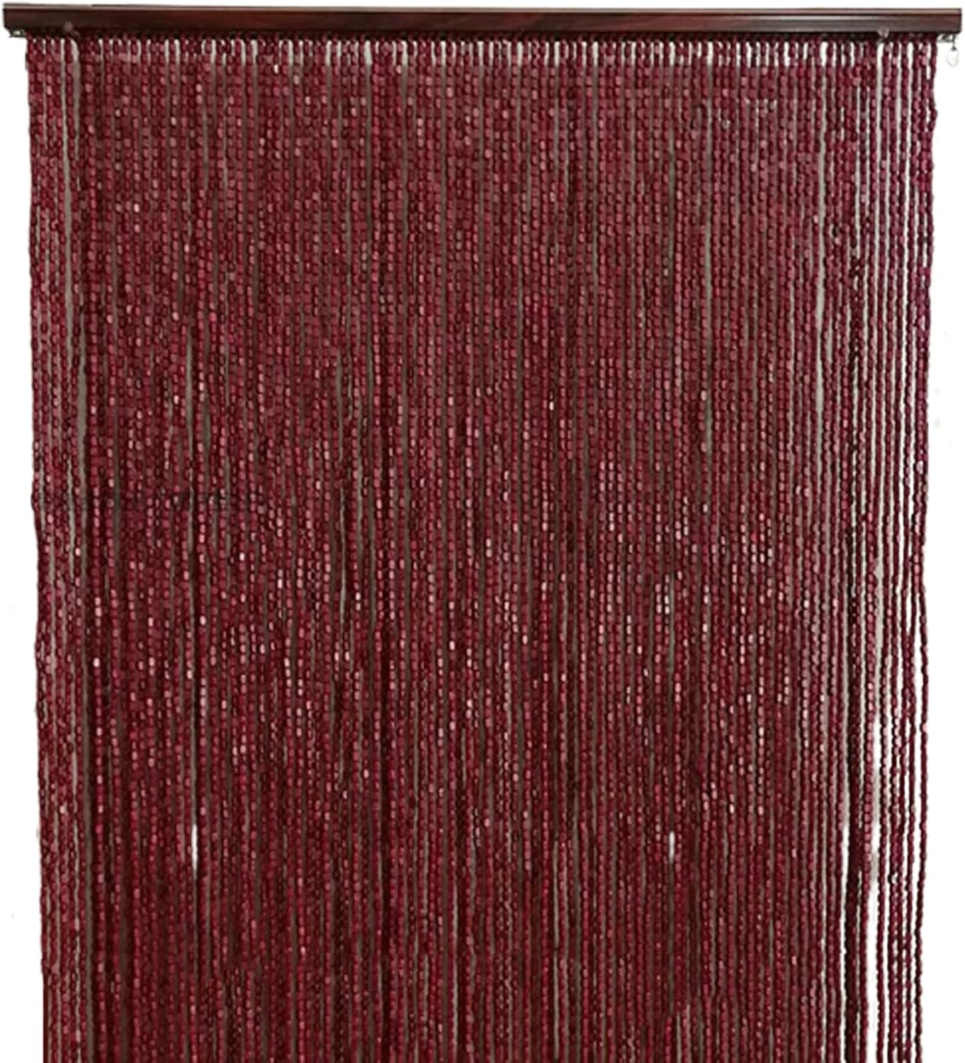 Rideaux de perles en bois de bambou pour porte et cloison de placard naturel