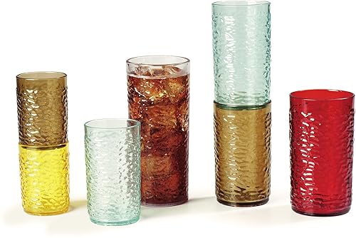 Miniatura 7 de Carlisle FoodService Products Vaso de plástico Pebble Optic Pebble para restaurantes, catering, cocinas, plástico, 10.9 onzas, transparente,