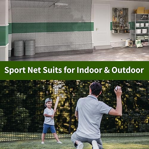 Miniatura 8 de NQB Baseball Softball Backstop Nets - Heavy Duty Sports Nets, Sports Netting Barrier with 33FT Rope & Steel Hanging Kit, Sport Nets for Baseball