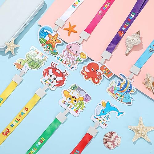 Vista 51 de Ctosree Juego de 8 cordones de PVC irrompibles para pasillos y pases escolares, suministros escolares, suministros para profesores, para aula