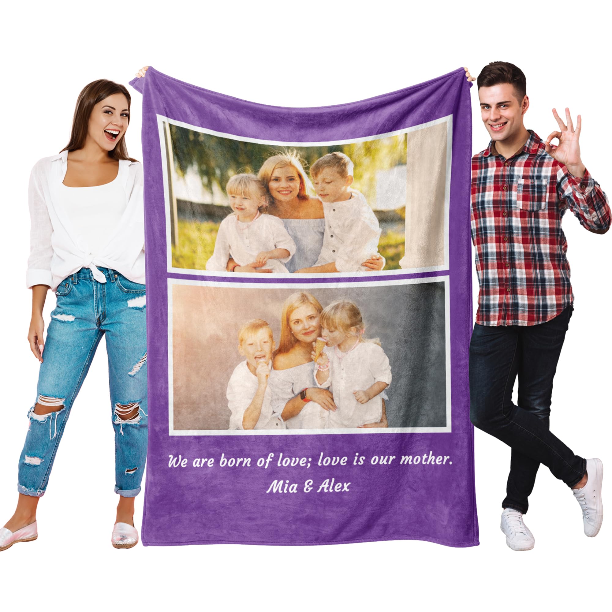 Print Maniacs 10.2 Photo Personalised Photo Blanket, 100% Polyester Flannel, Single Layered, Customisable, Medium Weight, 150Cm X 200Cm, Perfect For Adults & Kids, Ideal For Bed & Couch