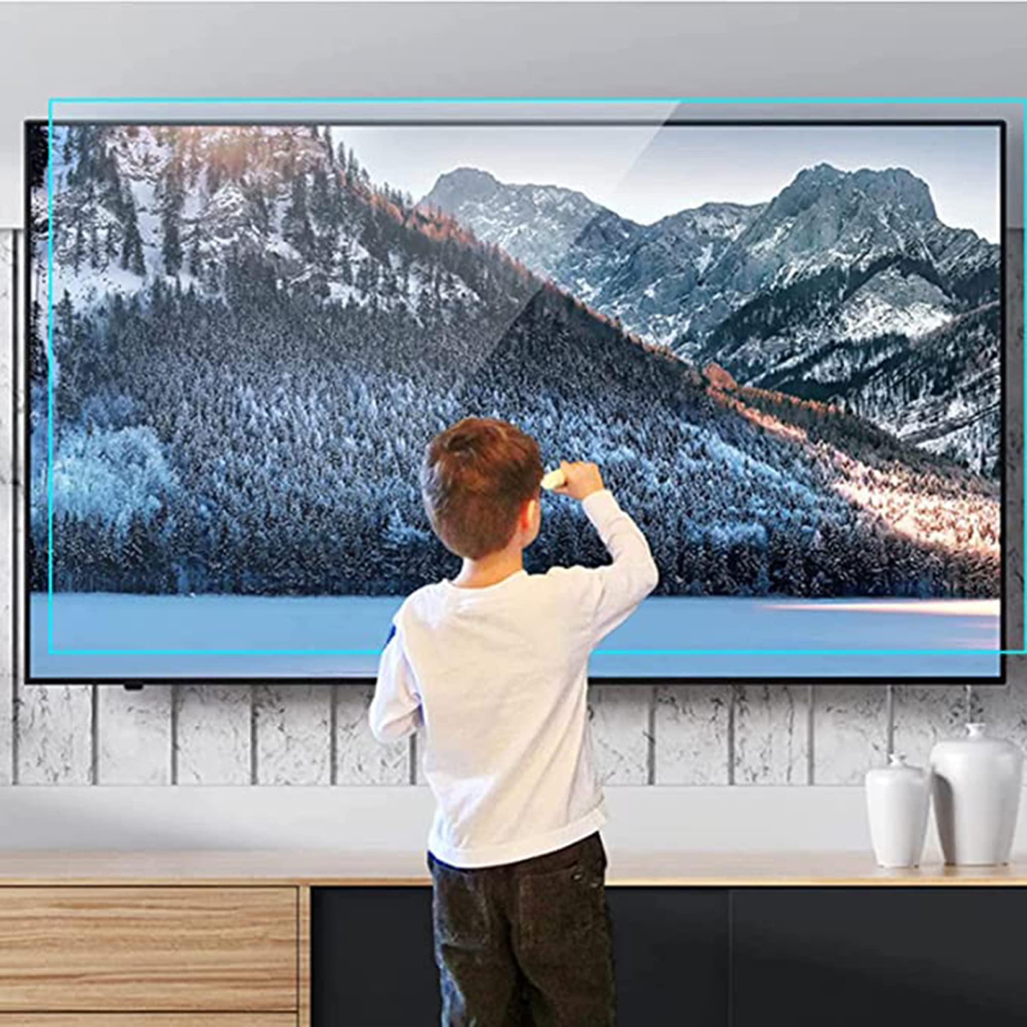 50 cali 55 cali 58 cali 65 cali 75 cali ochraniacz ekranu telewizora niebieskiego światła filtr antyodblaskowa folia odporna na zarysowania, zmniejsza zmęczenie oczu, bez pęcherzyków powietrza do LCD, Led, 4k OLED, QLED / 58 cali 1269 x 721 mm