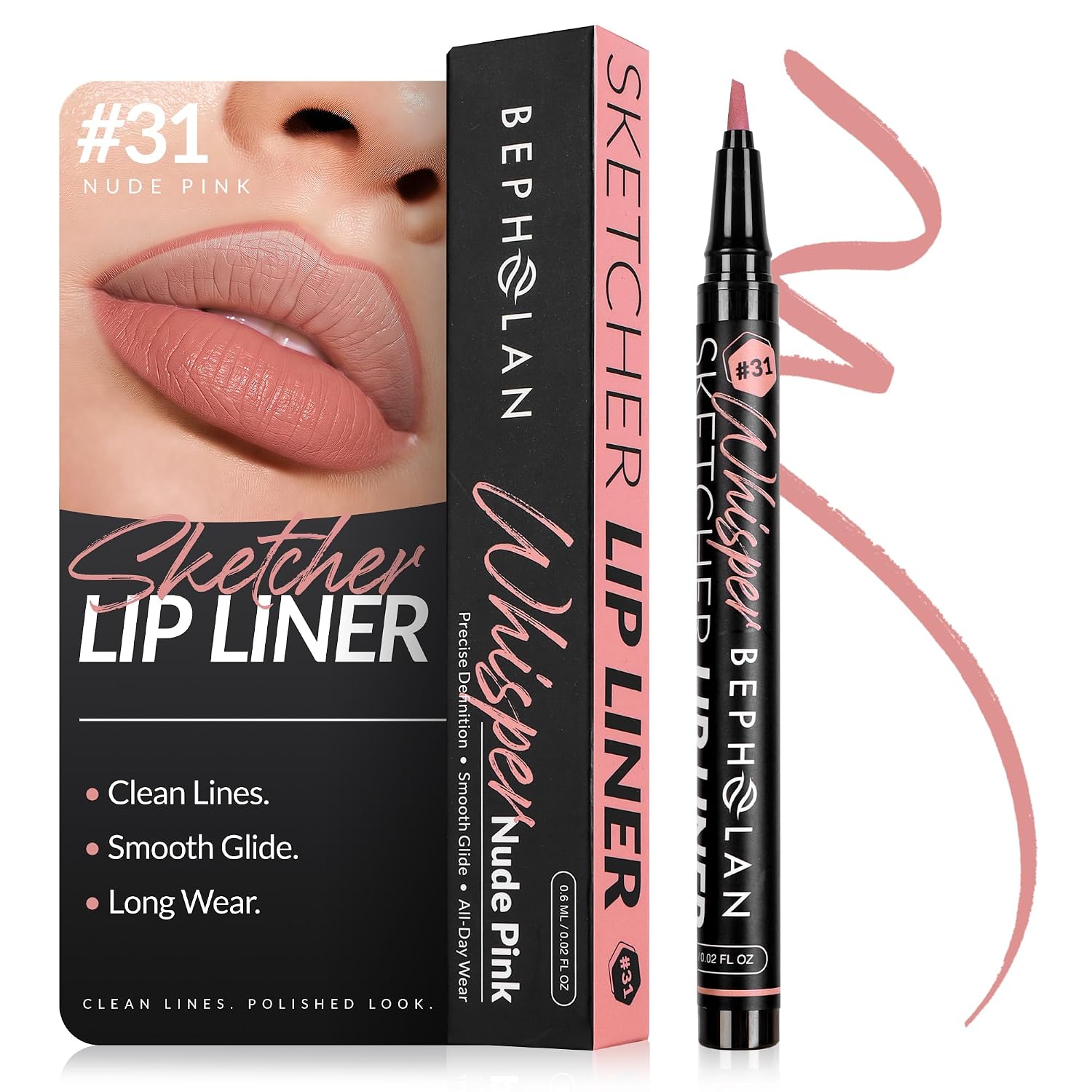 BEPHOLAN Liquid Lip Liner, Waterproof Matte Lip Stain Makeup