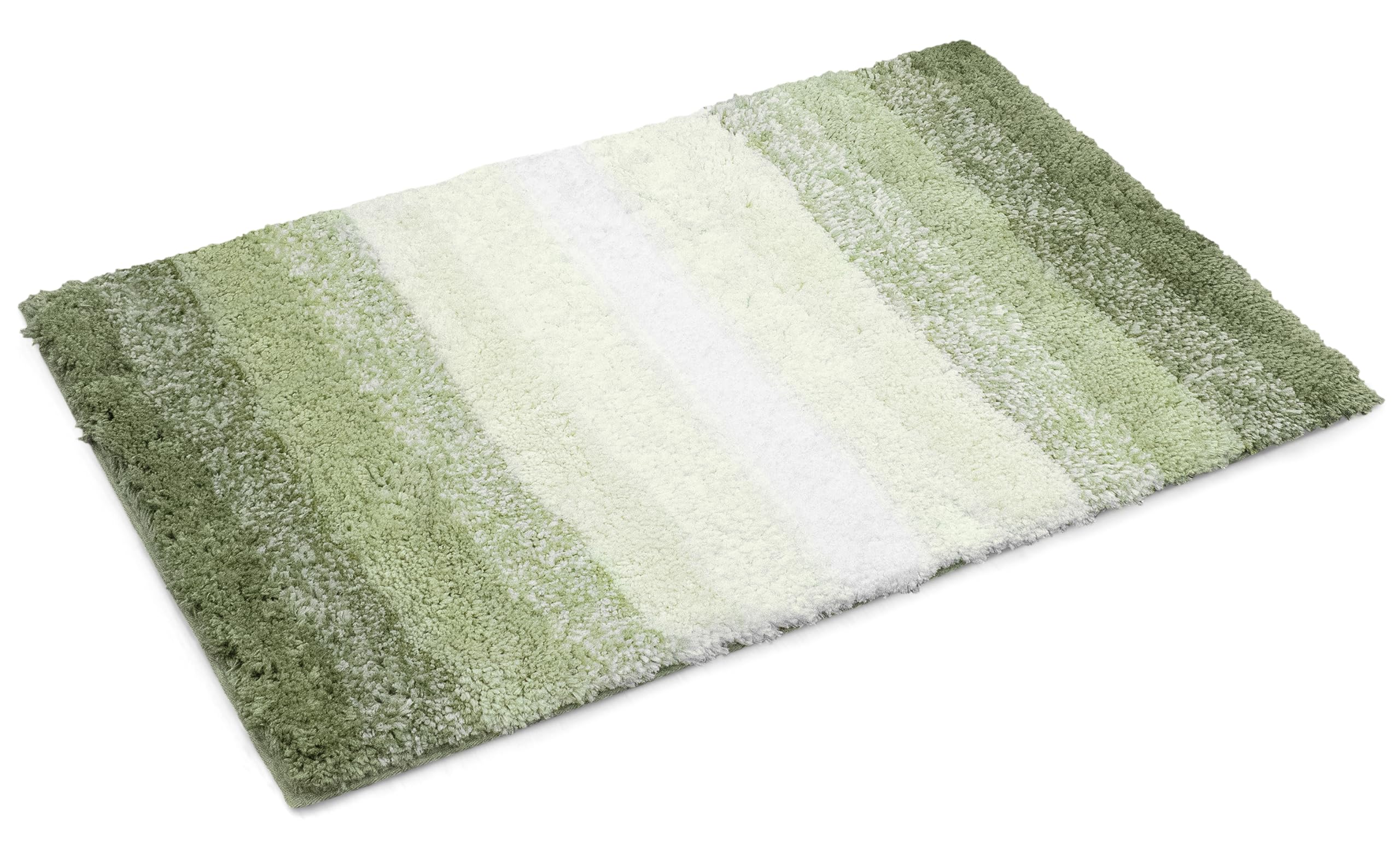 Velosso High-Density Soft Microfibre Striped Non-Slip Bath Mat 50 X 80 cms Bathroom Rug, Quick Dry Super Absorbent Shower Mat (Sage)
