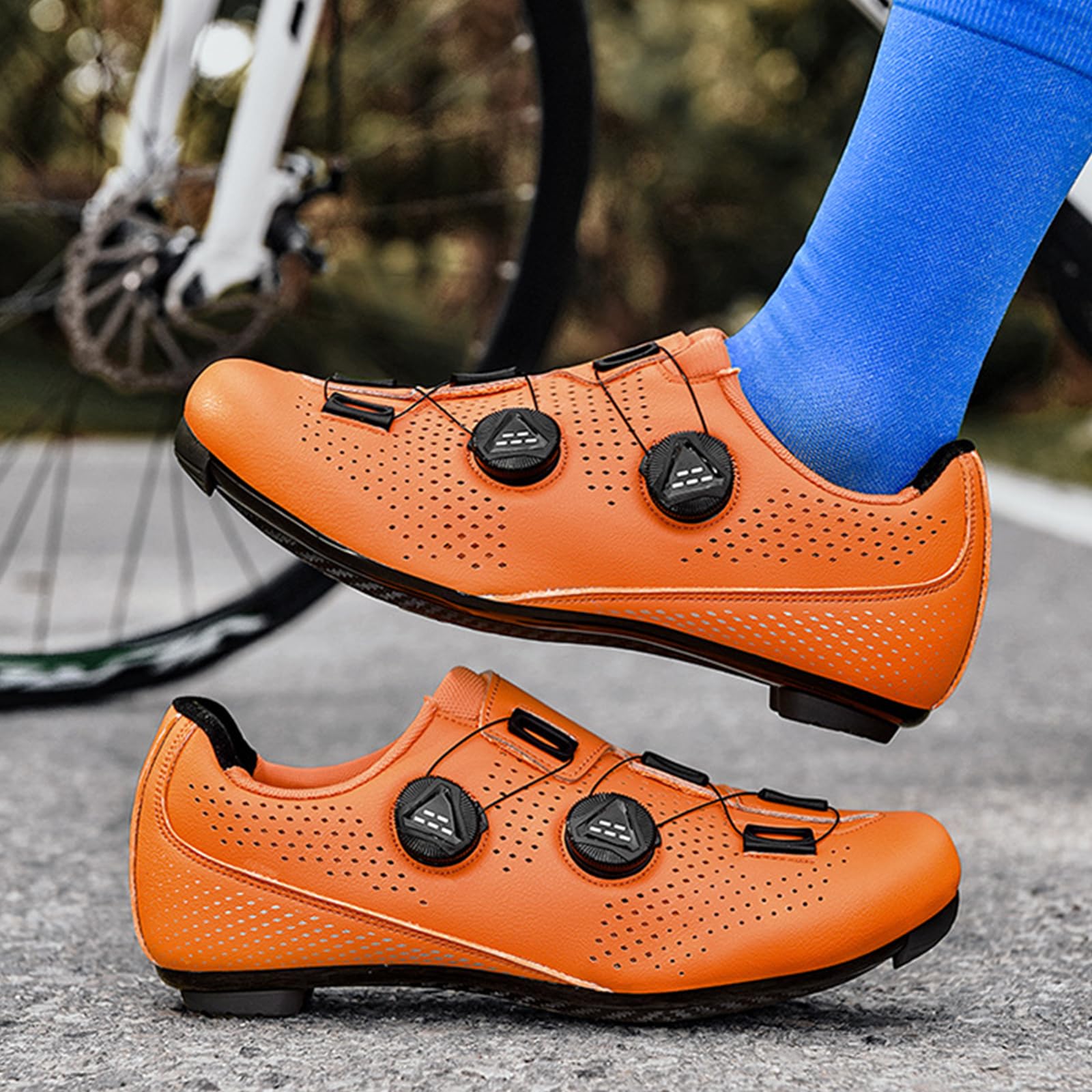SDEQA Herren Fahrradschuhe für Damen, Rennrad Schuhe Draussen Kompatibel mit Peloton Look SPD SPD-SL Delta Lock Pedal Reitschuhe MTB Fahrrad Schuhe