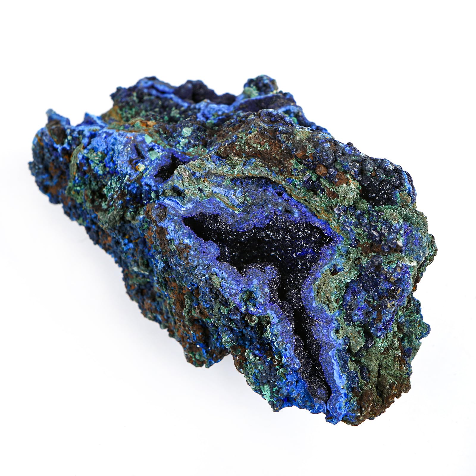Natürliches Azurit-Kristallexemplar, roher blauer Kupfer-Mineralstein