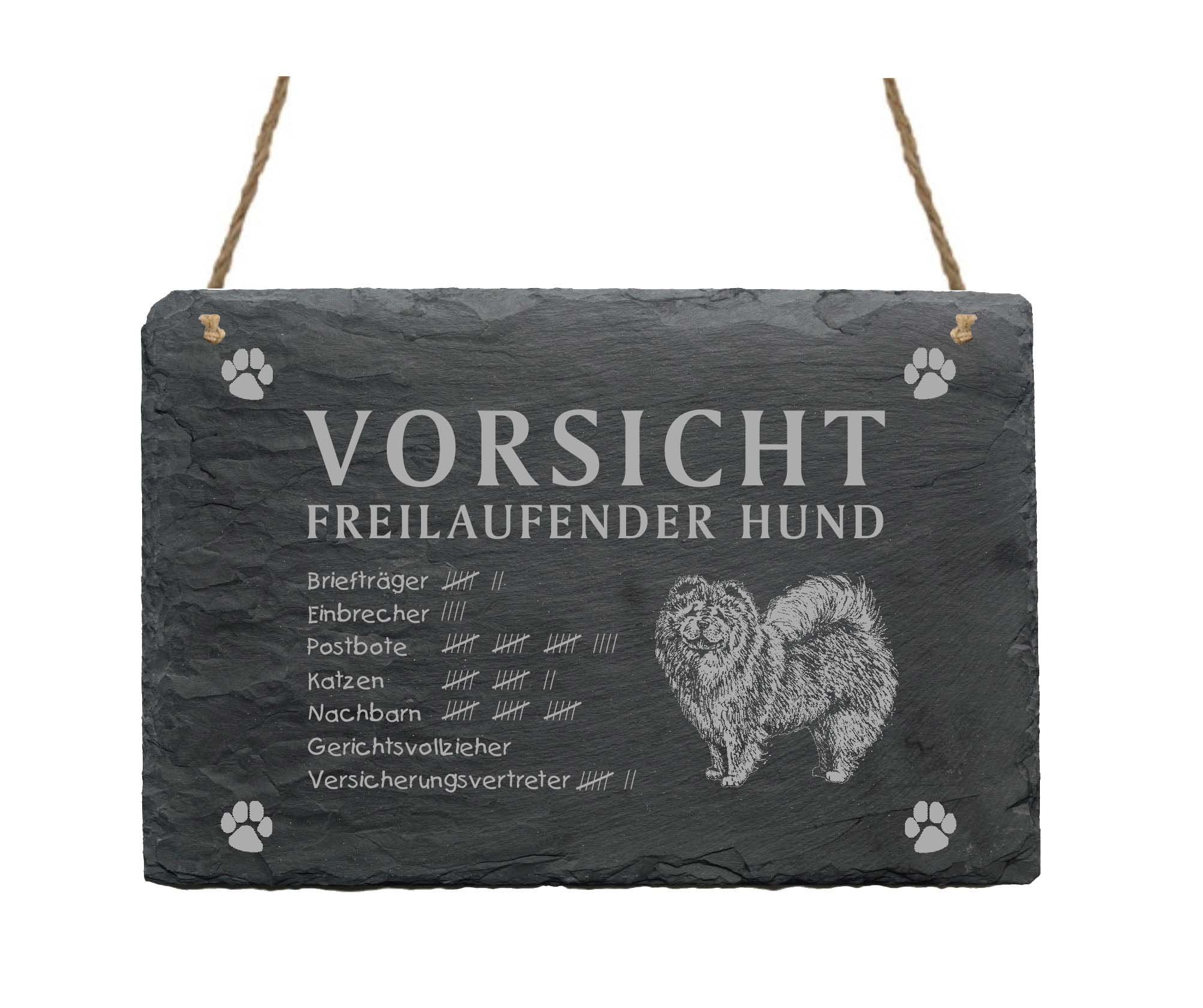 Warnschild „Achtung Hund“ Mit Chow-Chow Motiv – 30 Cm, Wetterfest, Mit Montagematerial
