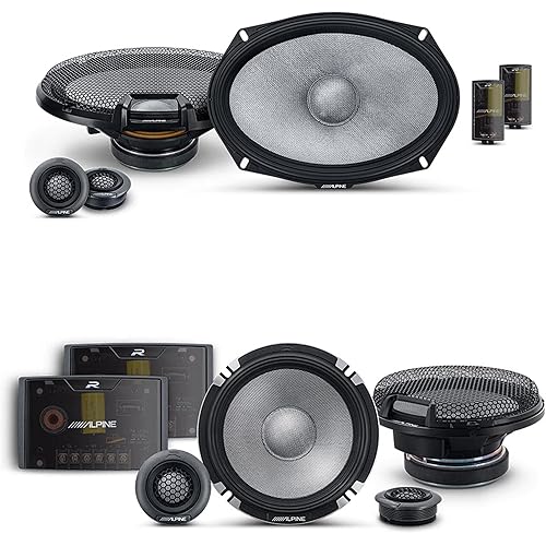 Alpine 6.5" & 6x9 R2 High-Resolution Speaker Bundle - A Pair of Pro-Series R2-S652 2-Way Component Speakers & a Pair of R2-S69C 6x9 Component Speakers