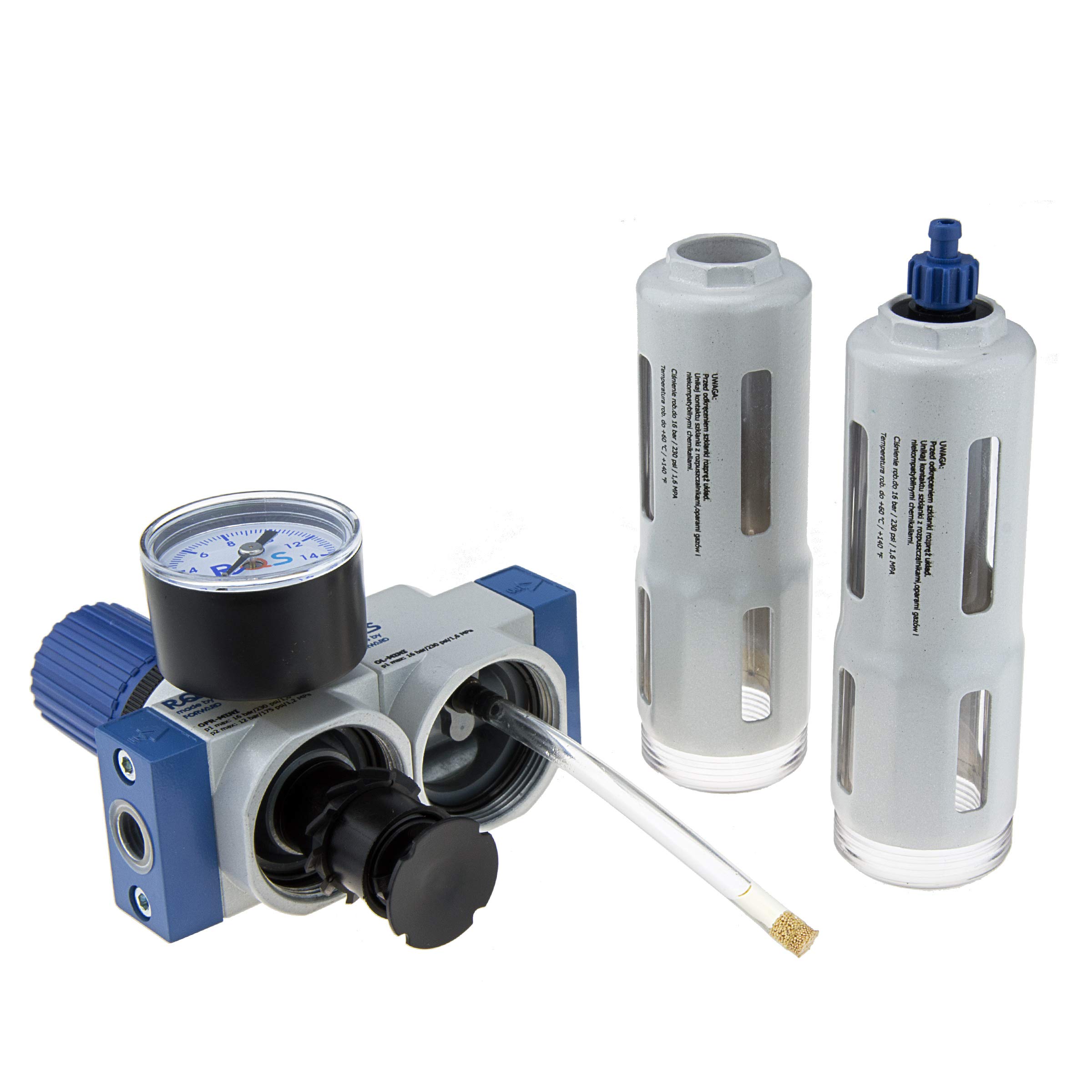 RQS Druckluft Wartungseinheit Wasserabscheider Öler 1/2" 1/4" 3/4" Ölfilter Wasserfilter Druckminderer Regler