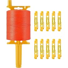 1000 Ft #18 Mason String Line Reel with Braided Nylon String Line Level Kit for Construction, Gardening, DIY and Outdoor Projects Orange