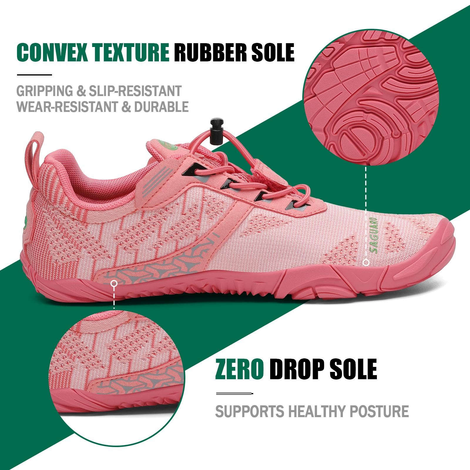 SAGUARO Barefoot Shoes Uomo Donna Scarpe Barefoot Minimaliste Scarpe a Piedi Nudi Antiscivolo Scarpe Trail Running Leggere Scarpe Dita,Gr.36-48 EU