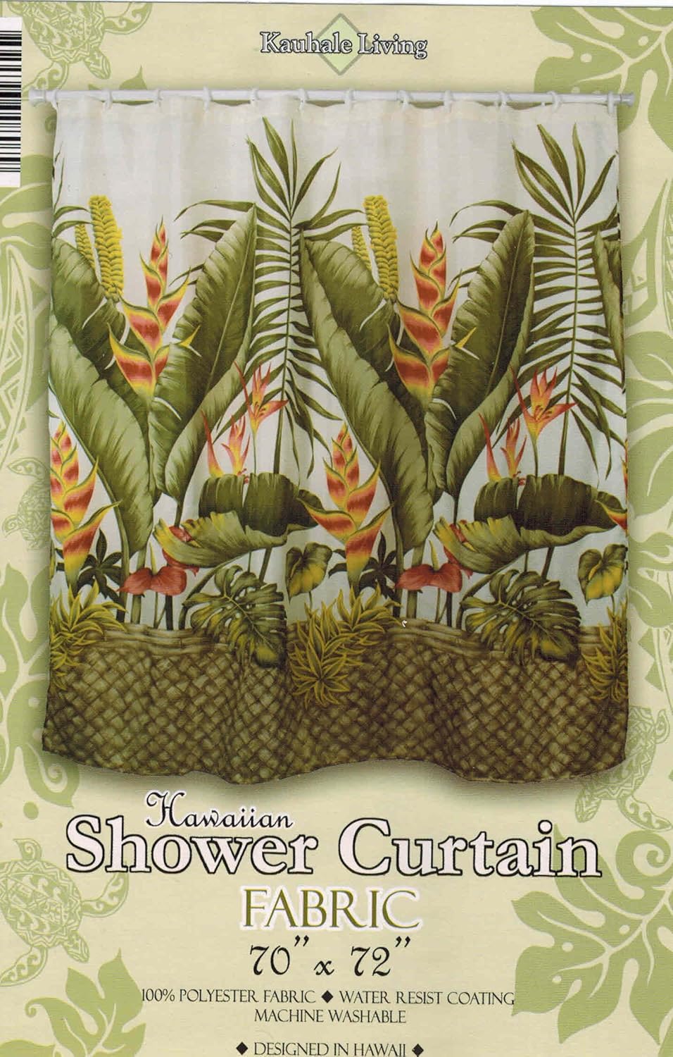 Hawaiian Tropical Fabric Shower Curtain (Hawaiian Flower