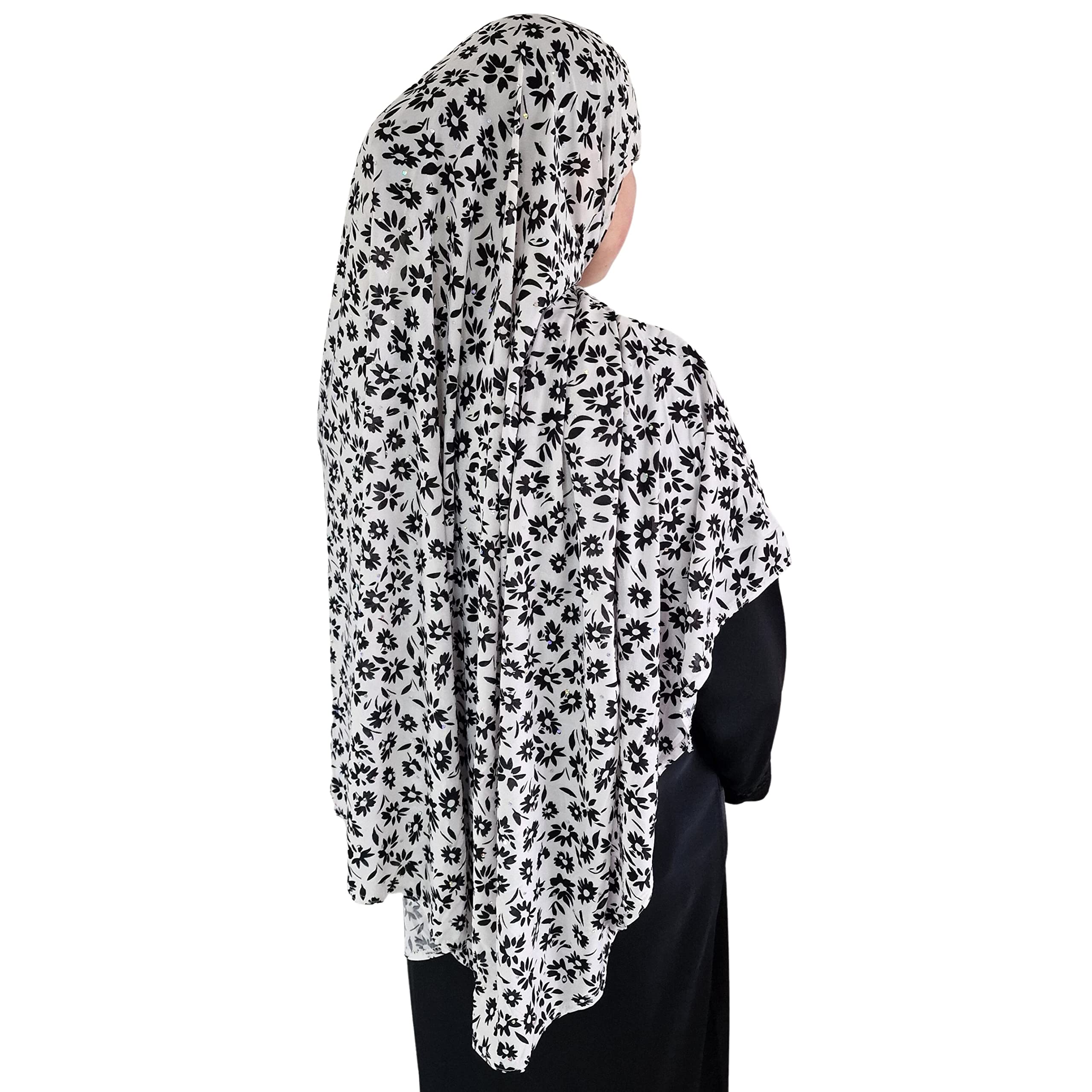 YaqeenLarge Hijab Amira Headscarf for Muslimah one Piece Stretchy Scarf Lycra Islamic Prayer Muslim Shawls