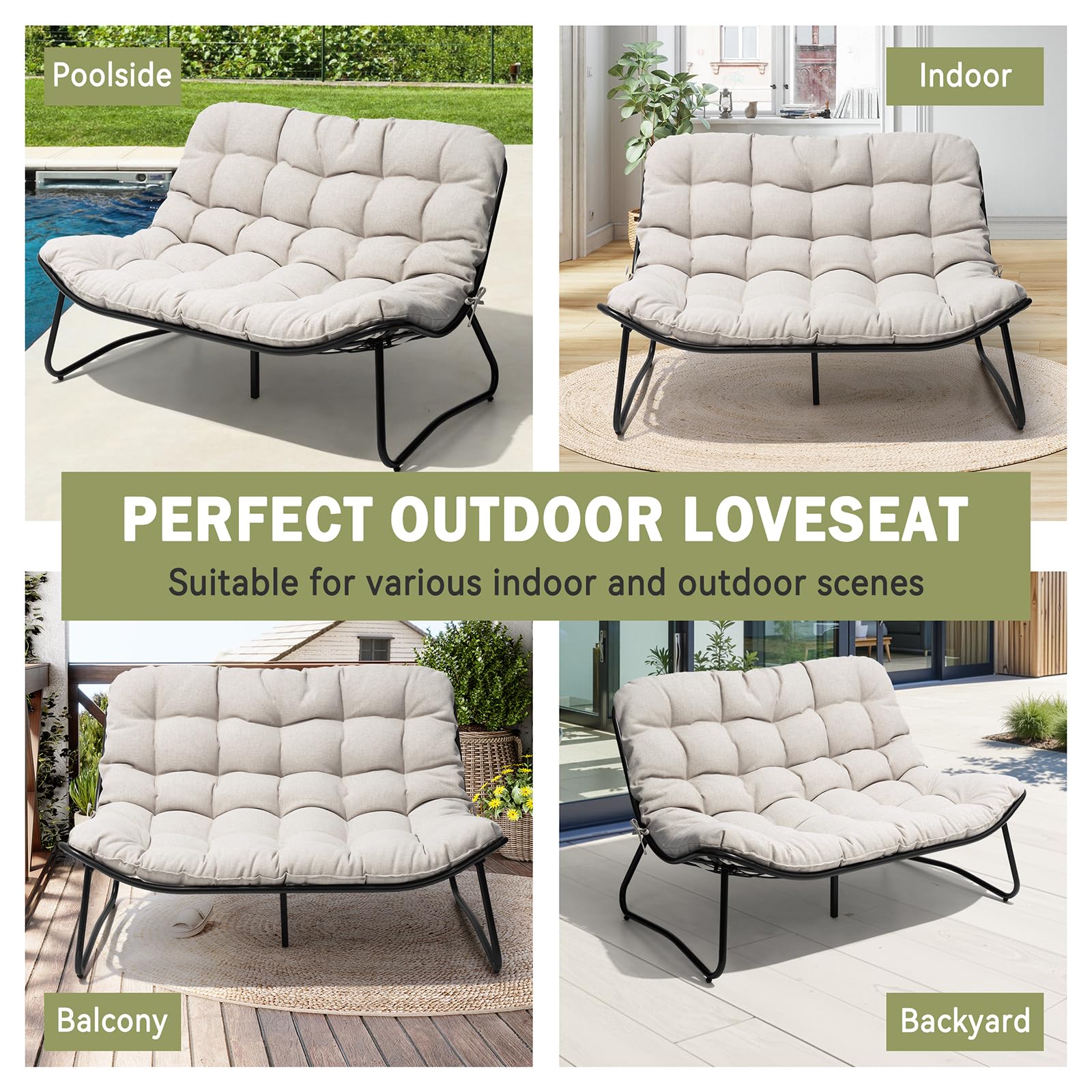 What Size Outdoor Sofa for a Small Patio? A Sizing Guide (2026) 2 CrestliveProducts Crestlive Products Outdoor Loveseat, 2-Seat Sofa with Soft Cus - product photo