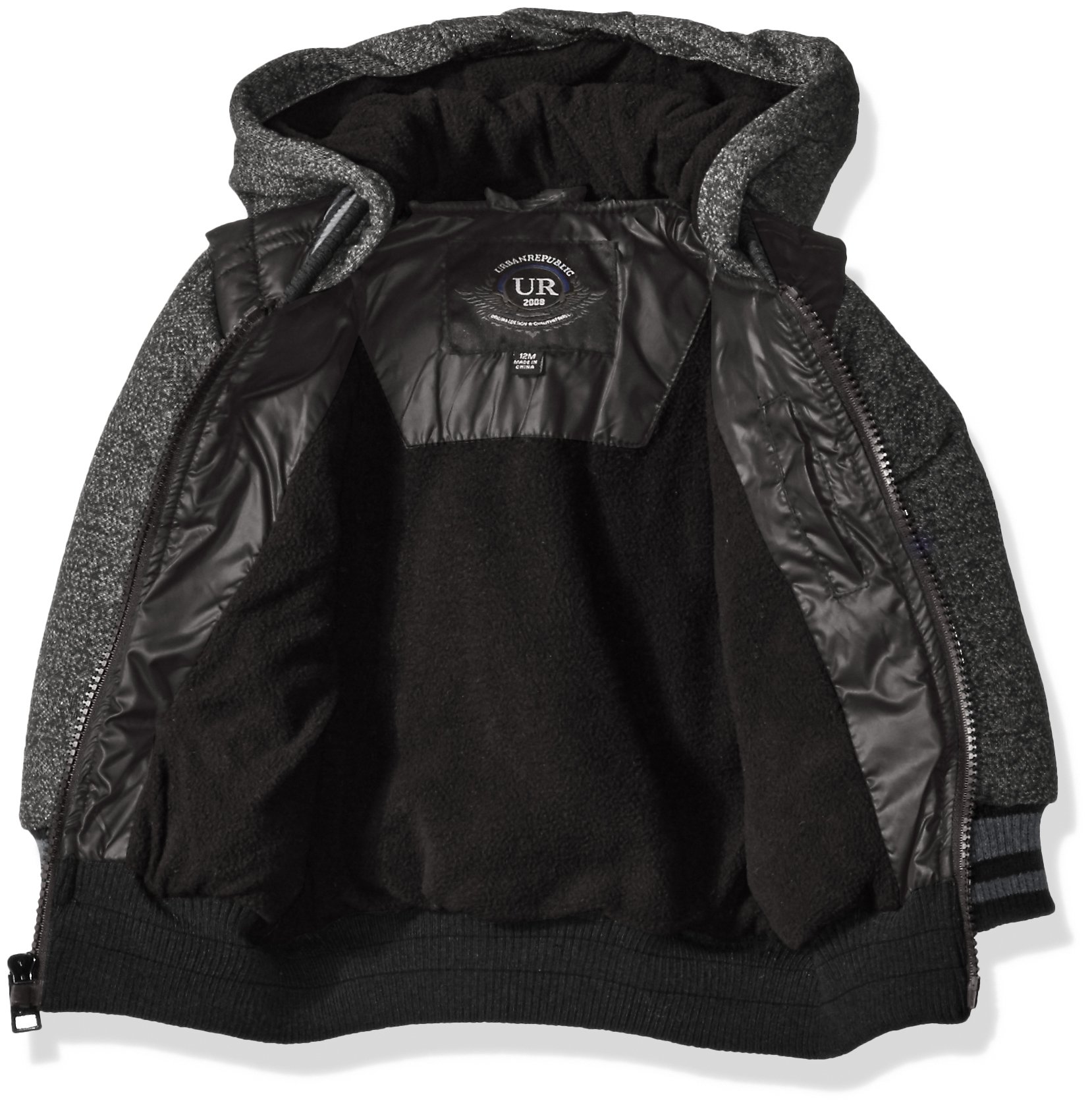 iXtreme Baby Boys Puffer Jacket with Fleece Hood, Olive, 24M